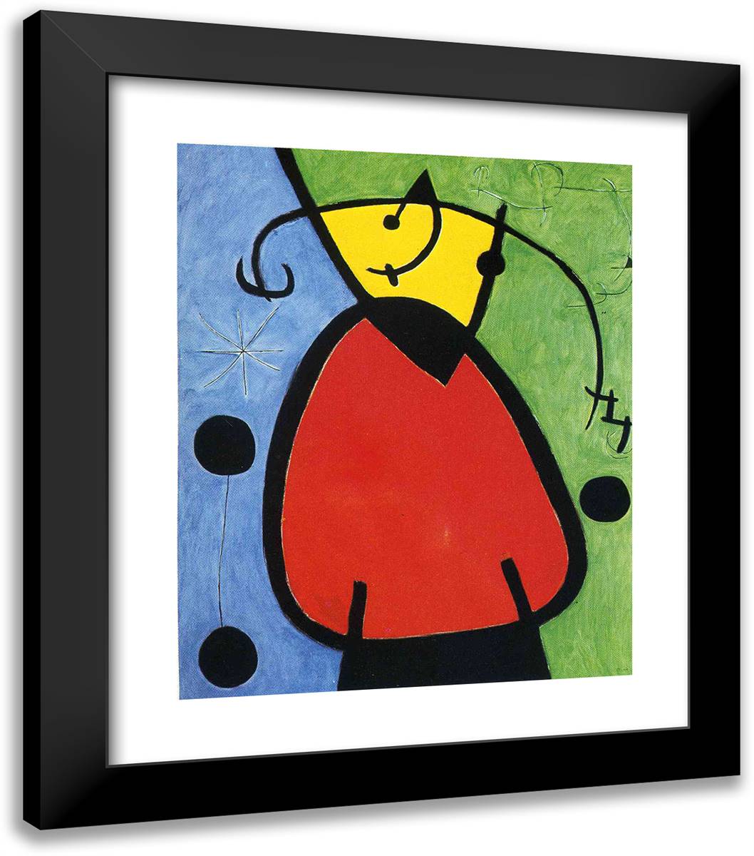 The Birth of Day 20x23 Black Modern Wood Framed Art Print Poster by Miro, Joan