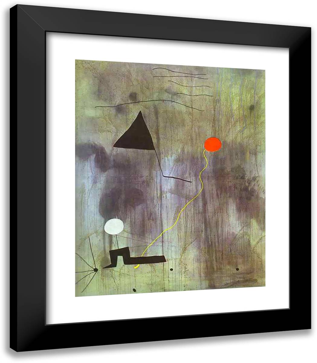 The Birth of the World 20x23 Black Modern Wood Framed Art Print Poster by Miro, Joan