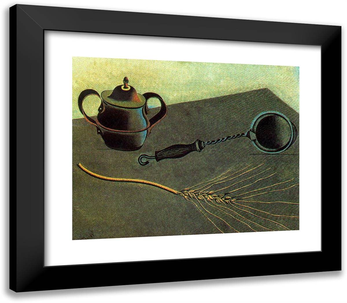 The Ear of Grain 23x20 Black Modern Wood Framed Art Print Poster by Miro, Joan