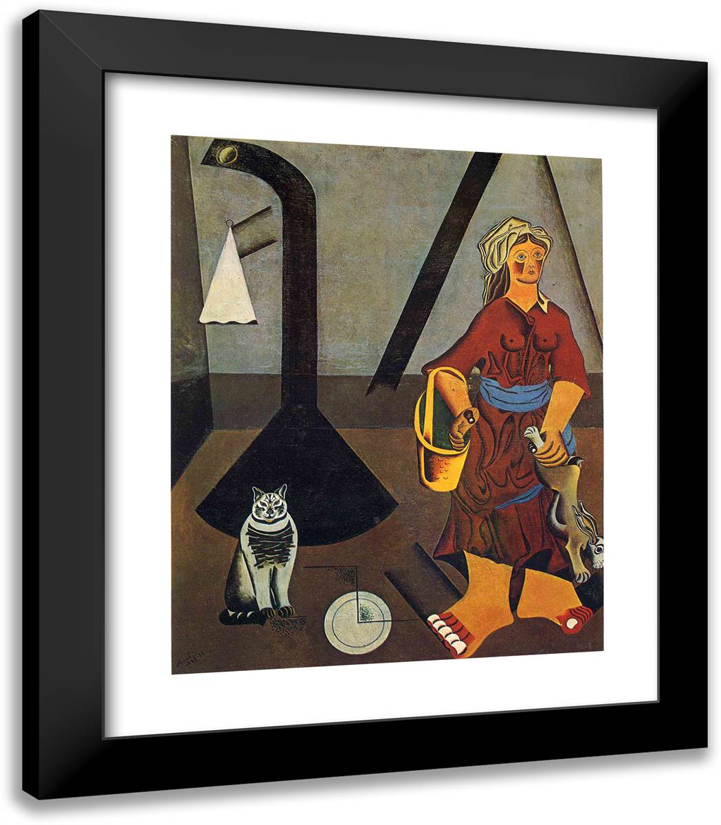 The Farmer's Wife 20x23 Black Modern Wood Framed Art Print Poster by Miro, Joan