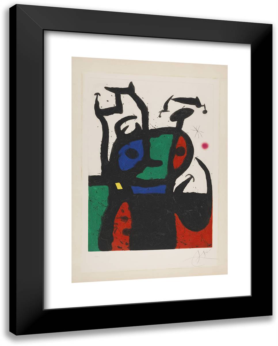 The Matador 19x24 Black Modern Wood Framed Art Print Poster by Miro, Joan