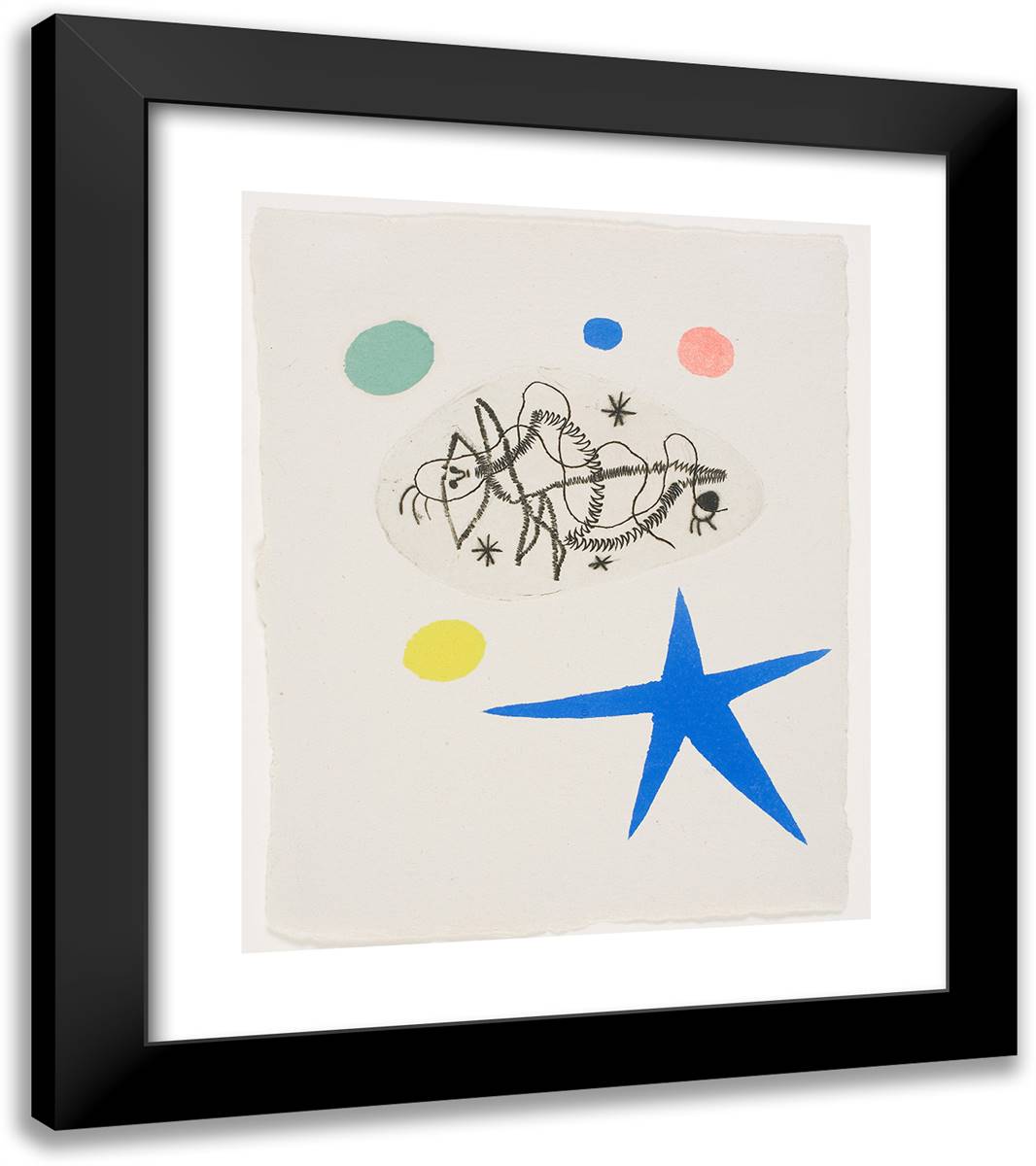Untitled 20x23 Black Modern Wood Framed Art Print Poster by Miro, Joan
