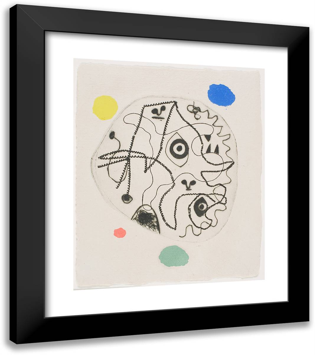 Untitled_2 20x23 Black Modern Wood Framed Art Print Poster by Miro, Joan