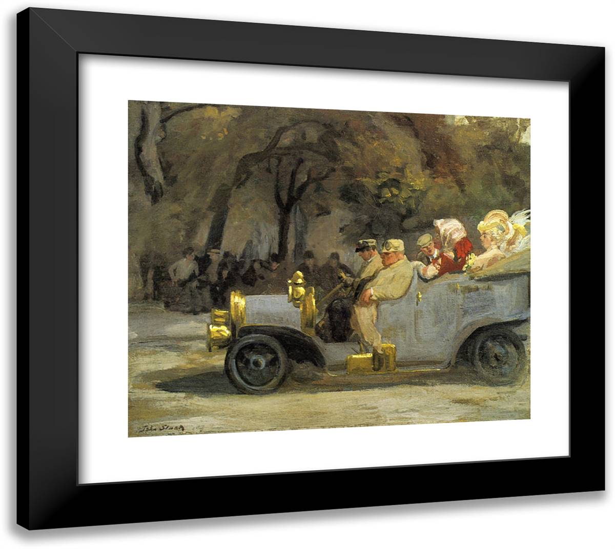 Gray and Brass 22x20 Black Modern Wood Framed Art Print Poster by Sloan, John French