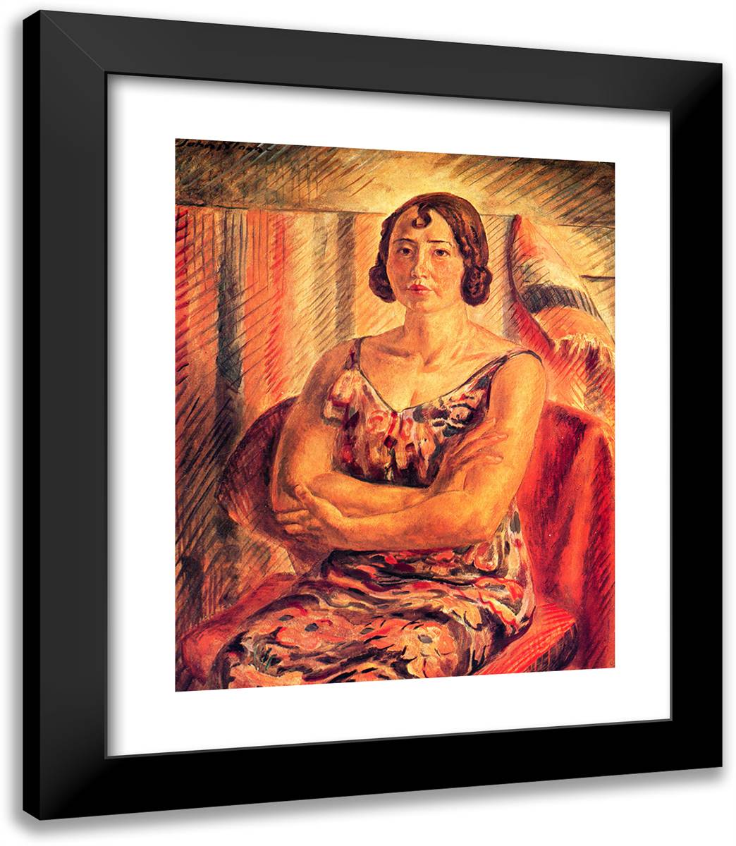 Juanita 20x23 Black Modern Wood Framed Art Print Poster by Sloan, John French