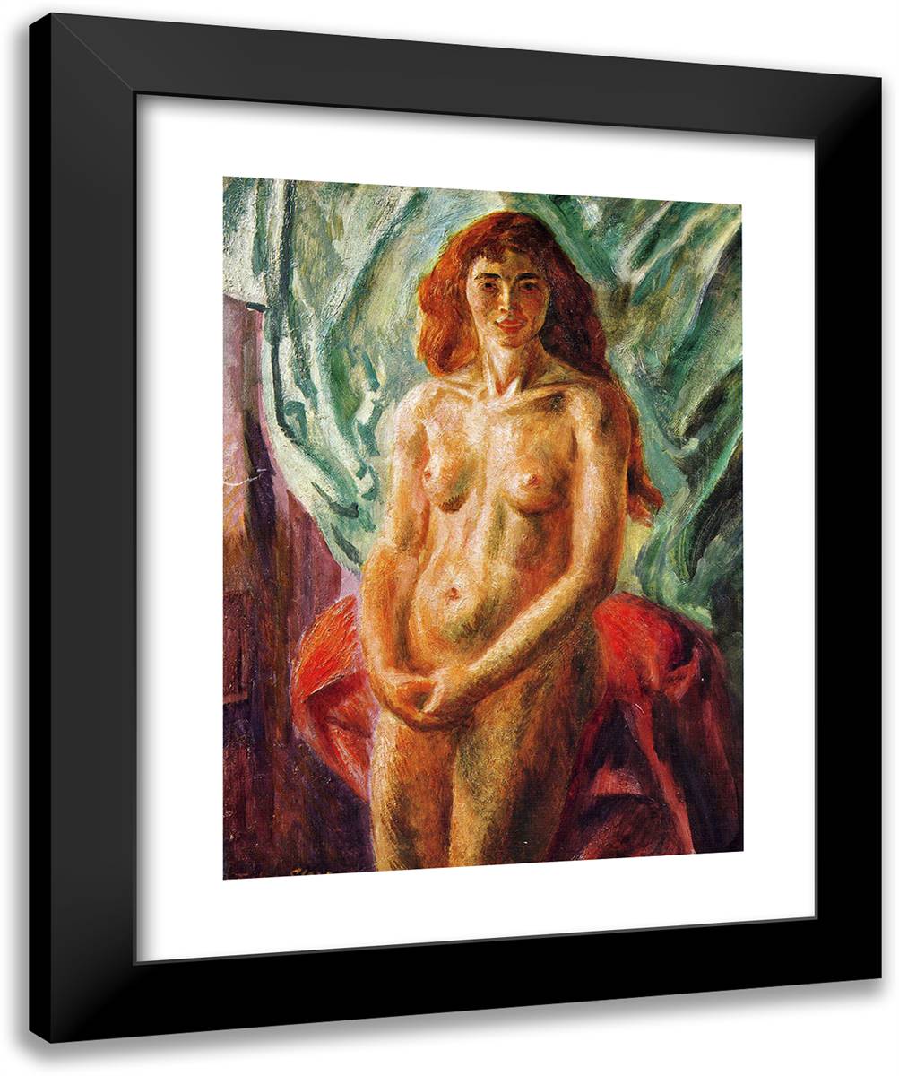 Nude, Red Hair, Standing 20x24 Black Modern Wood Framed Art Print Poster by Sloan, John French