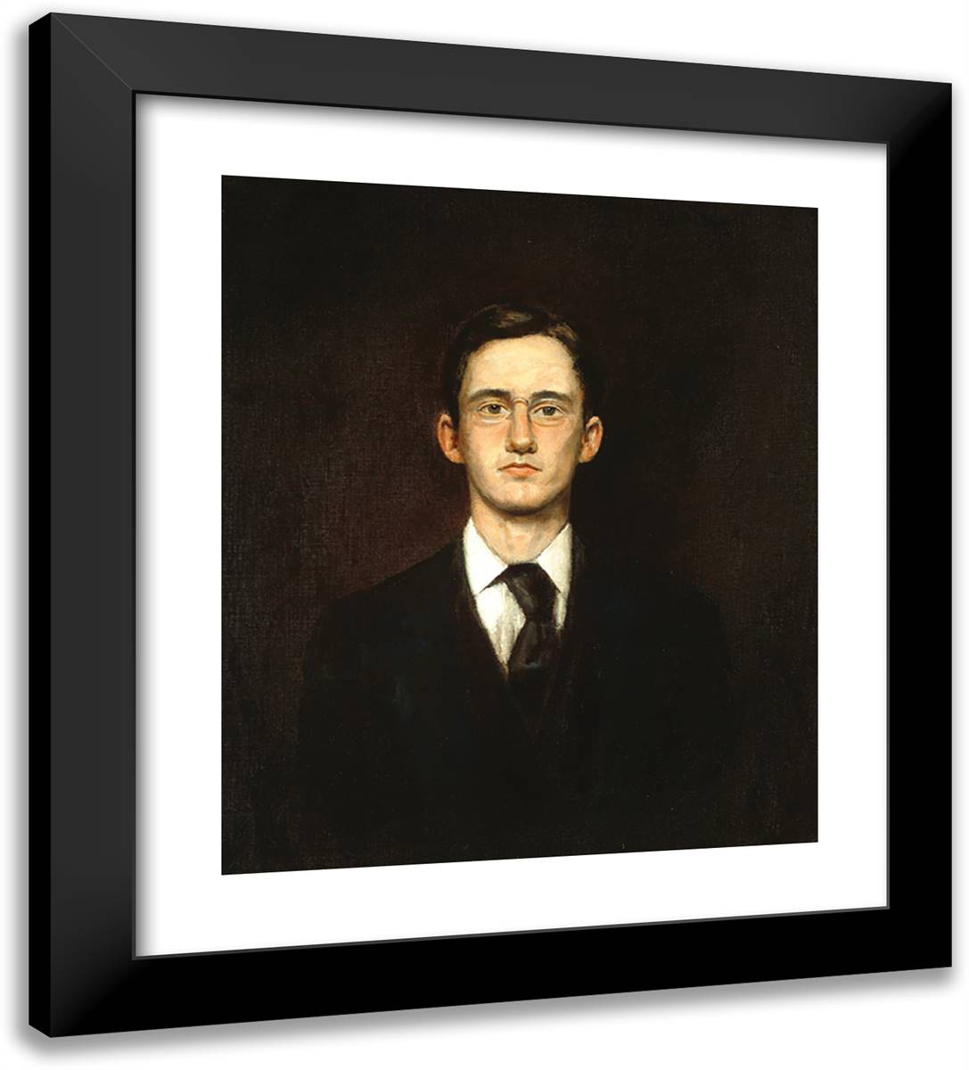 Self-Portrait 20x22 Black Modern Wood Framed Art Print Poster by Sloan, John French