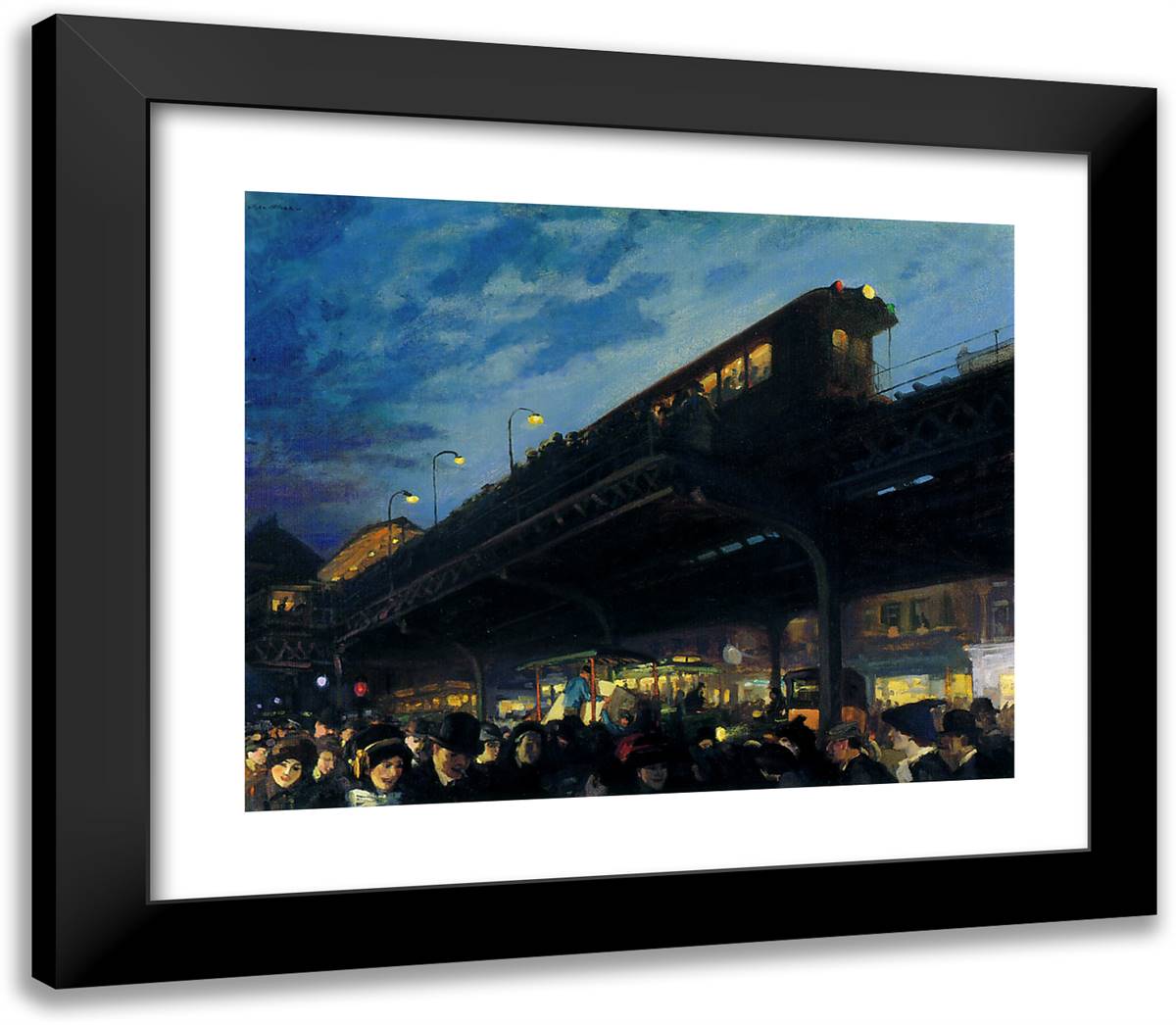 Six O'Clock, Winter 23x20 Black Modern Wood Framed Art Print Poster by Sloan, John French