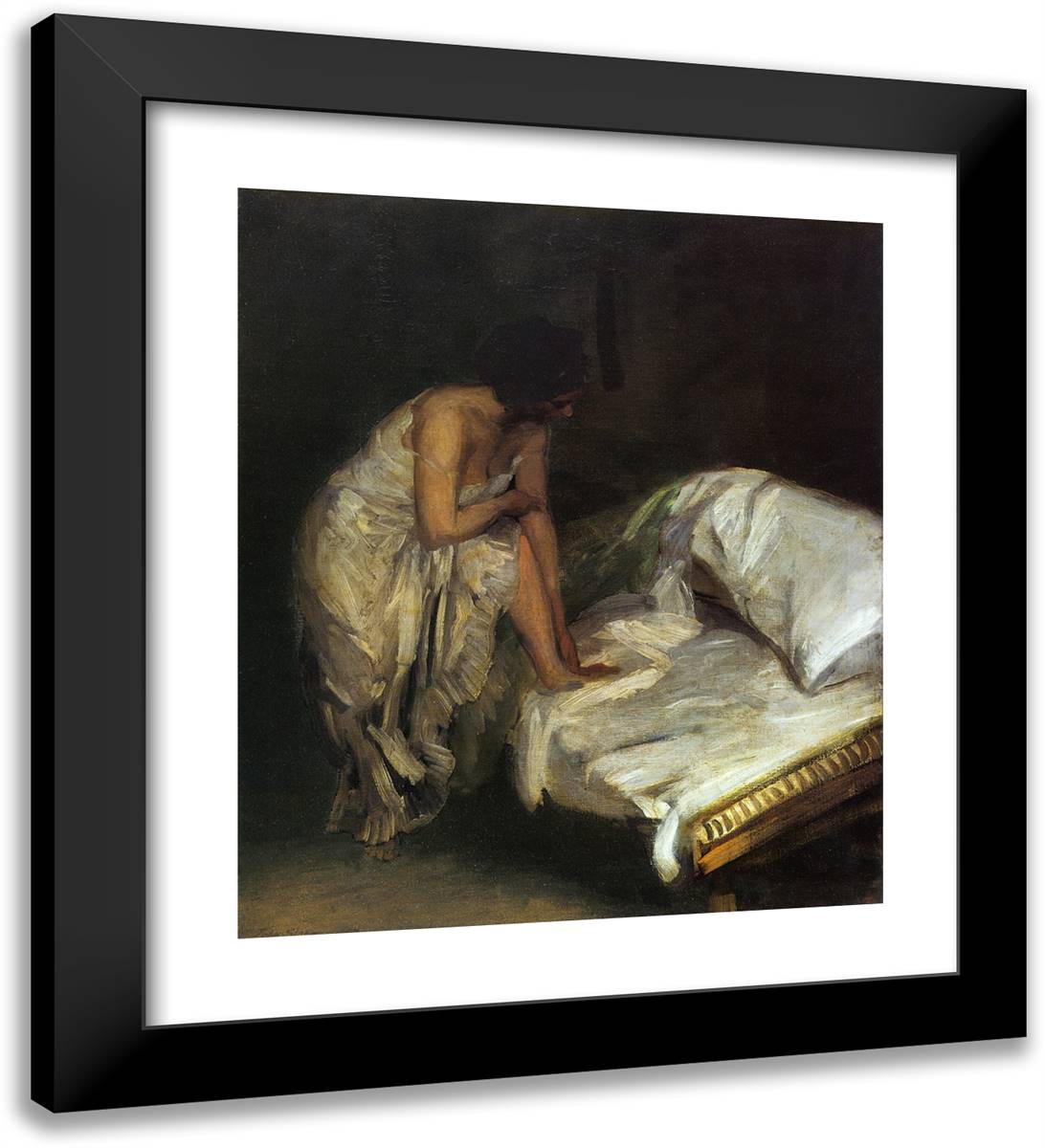 The Cot 20x22 Black Modern Wood Framed Art Print Poster by Sloan, John French