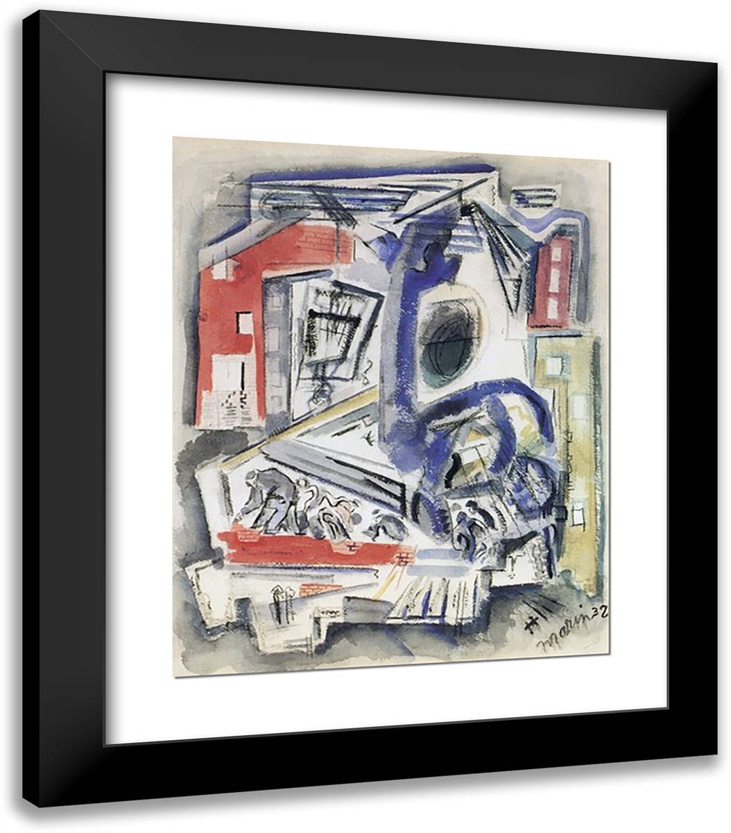 City Movement 20x23 Black Modern Wood Framed Art Print Poster by Marin, John