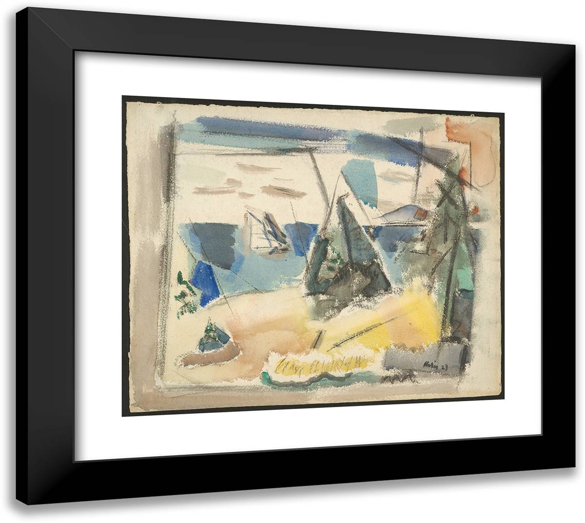 From Bold Island, Maine 22x20 Black Modern Wood Framed Art Print Poster by Marin, John