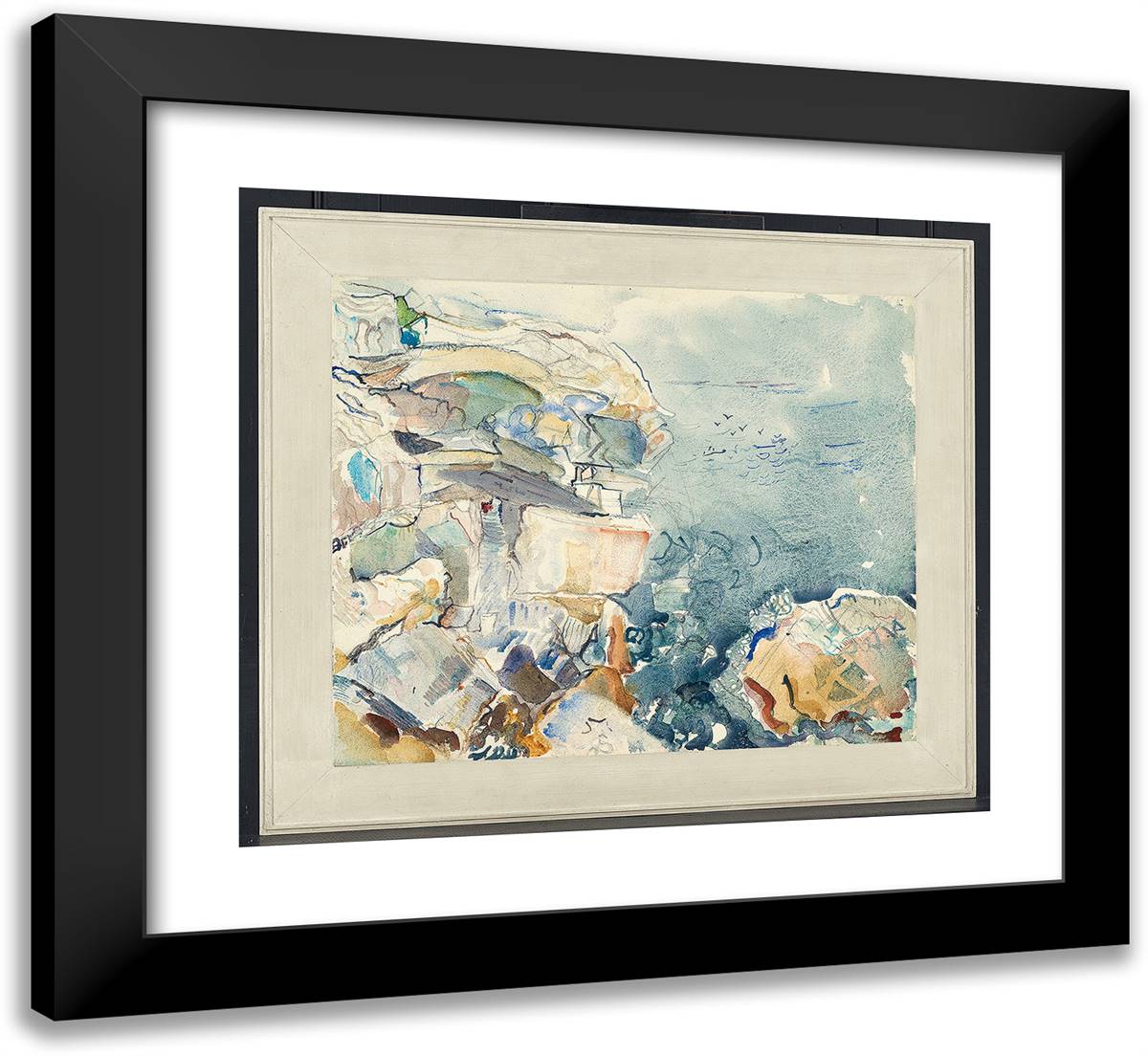 Ragged Island, Maine 22x20 Black Modern Wood Framed Art Print Poster by Marin, John