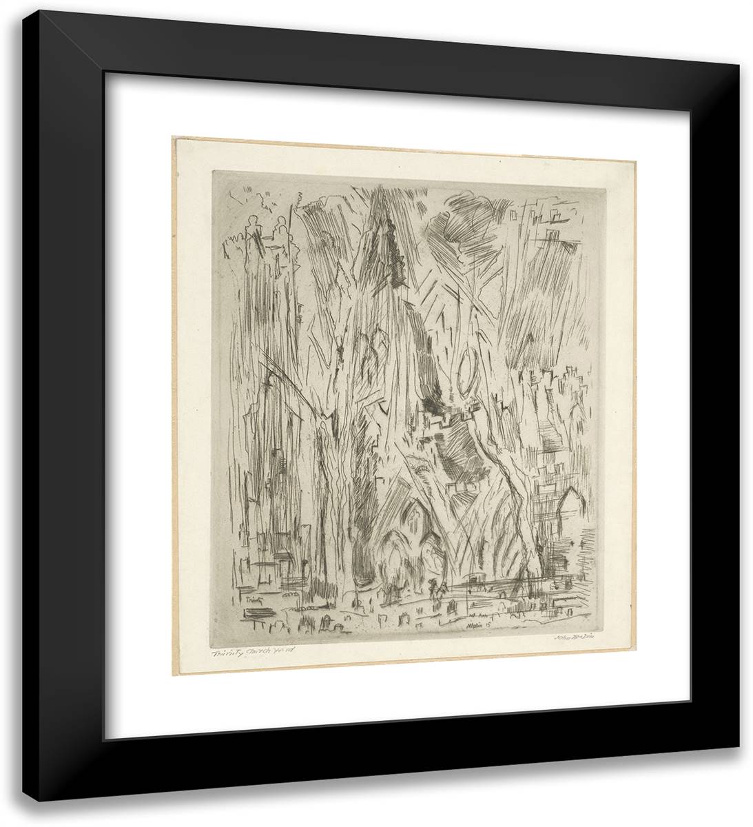 Trinity Church Yard 20x22 Black Modern Wood Framed Art Print Poster by Marin, John
