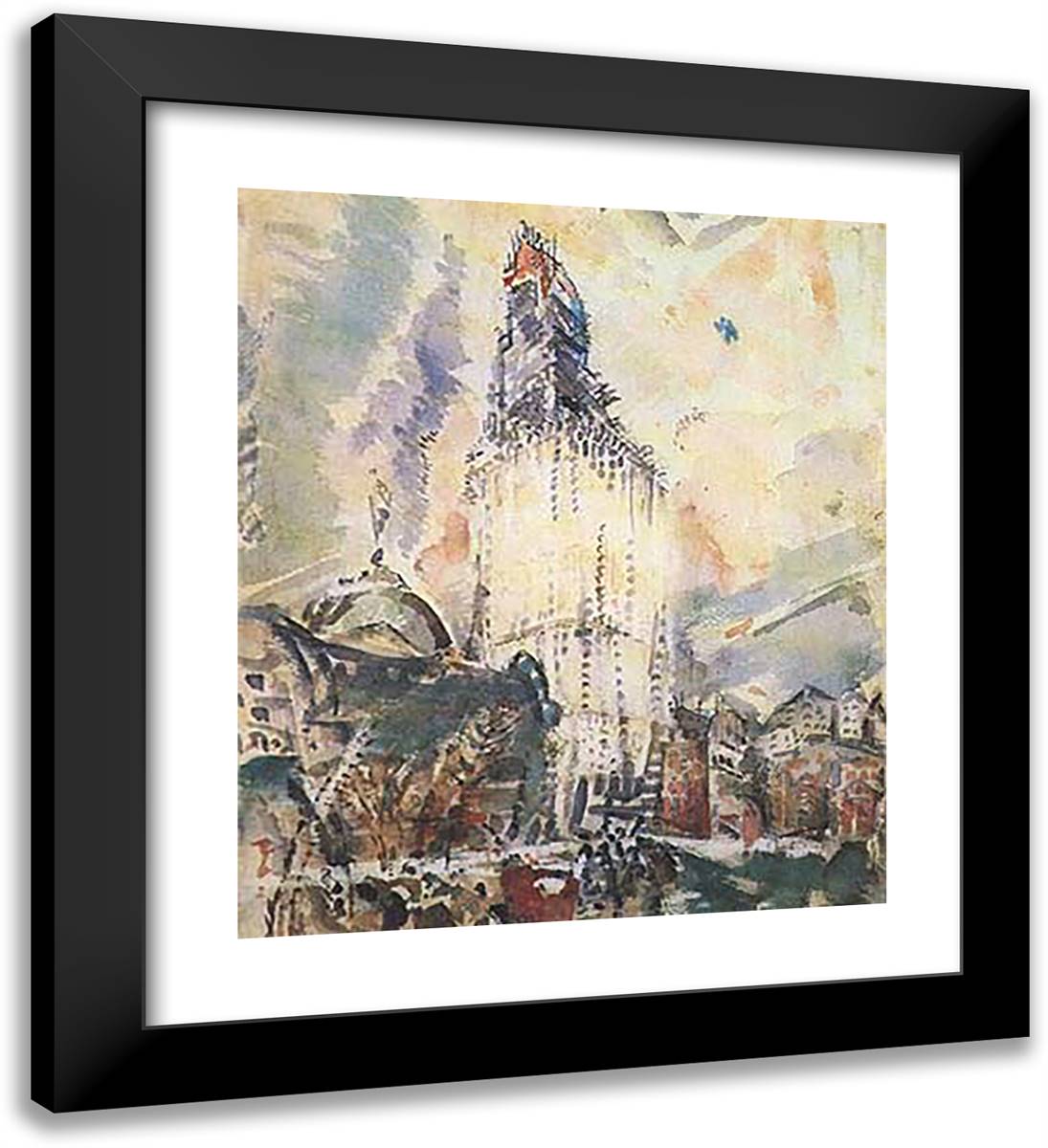 Woolworth Building No. 28 20x22 Black Modern Wood Framed Art Print Poster by Marin, John