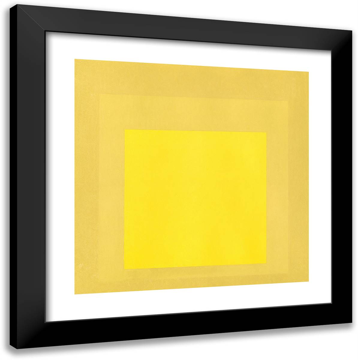Homage to the Square Yellow Signal 20x20 Black Modern Wood Framed Art Print Poster by Albers, Josef