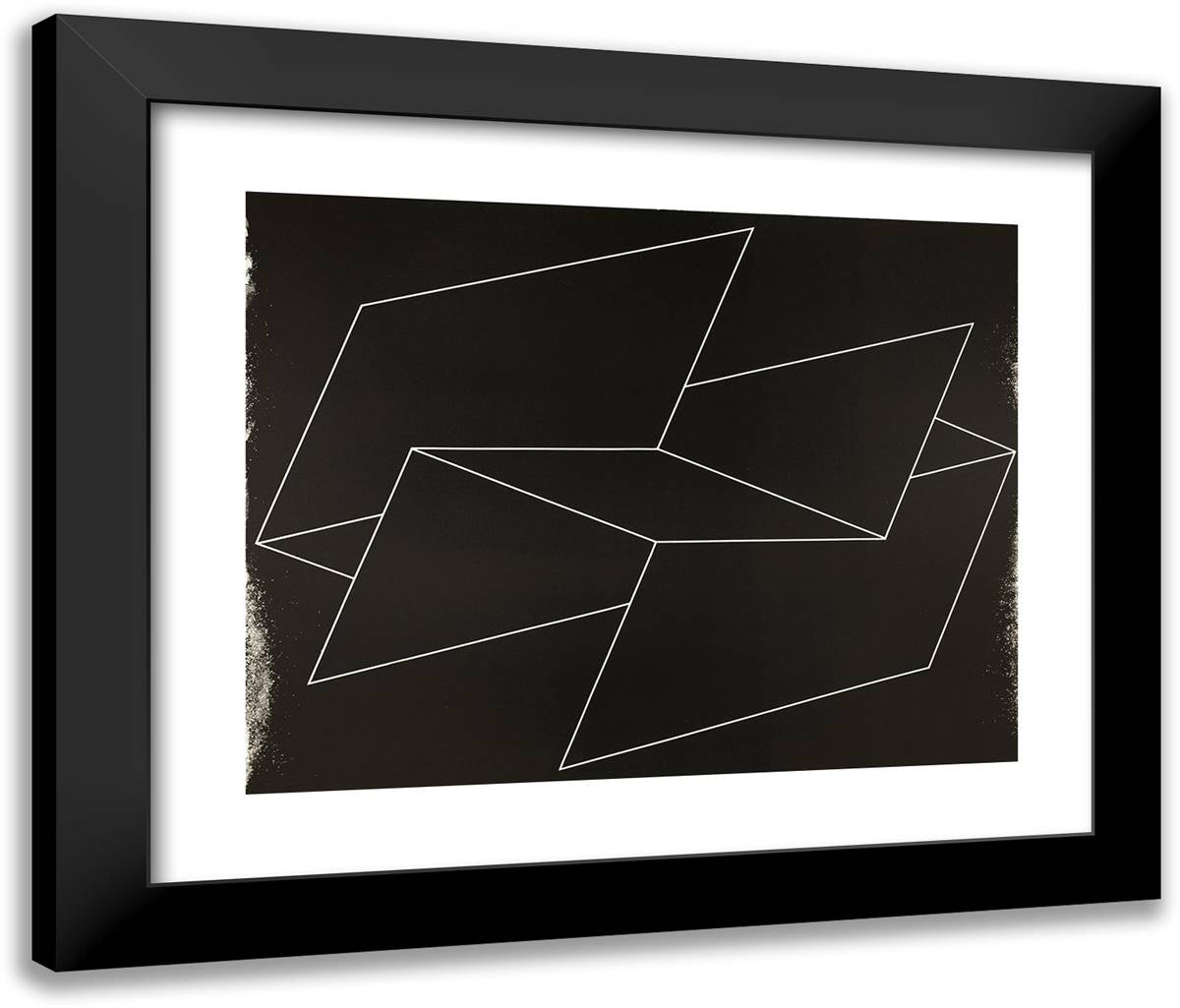 Interlinear N 32 Bl 24x20 Black Modern Wood Framed Art Print Poster by Albers, Josef