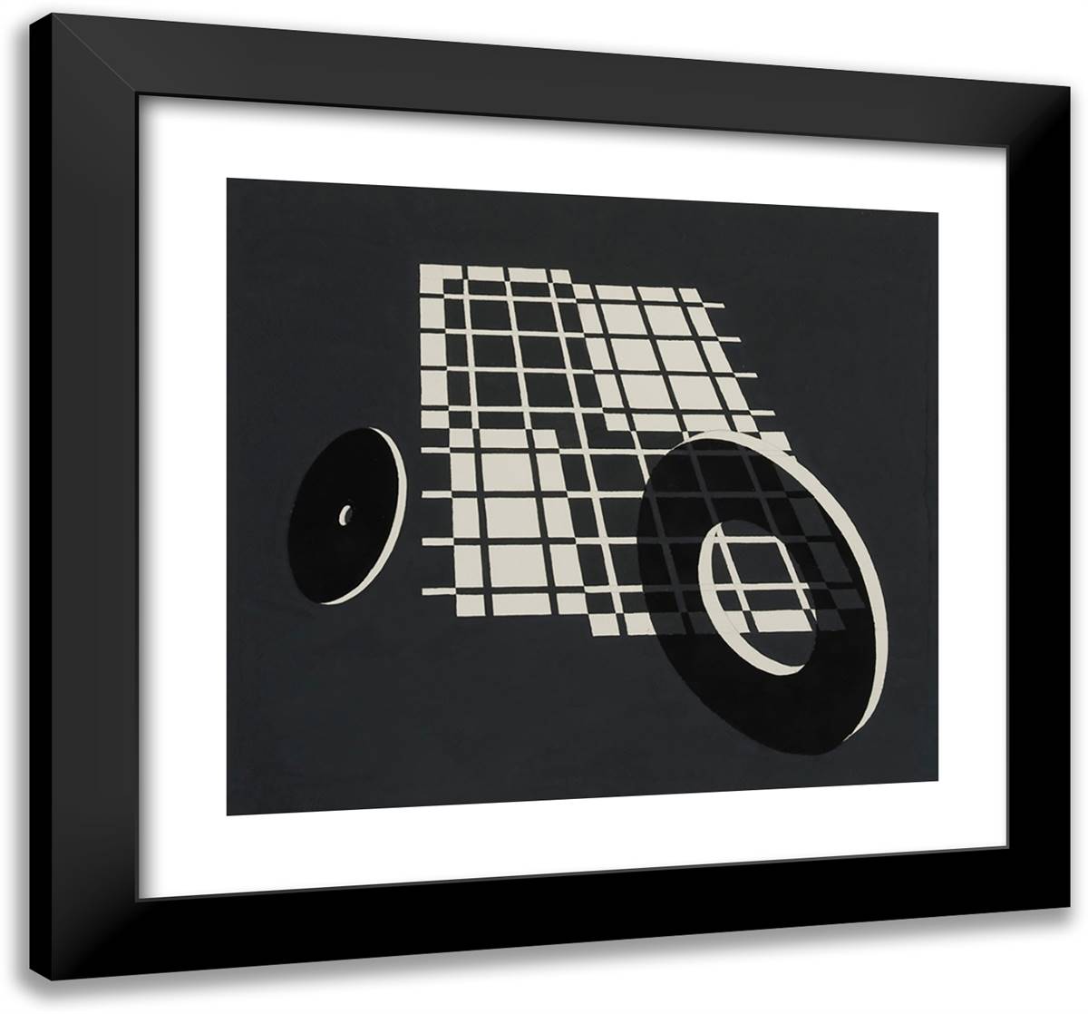 Rolling After' 21x20 Black Modern Wood Framed Art Print Poster by Albers, Josef
