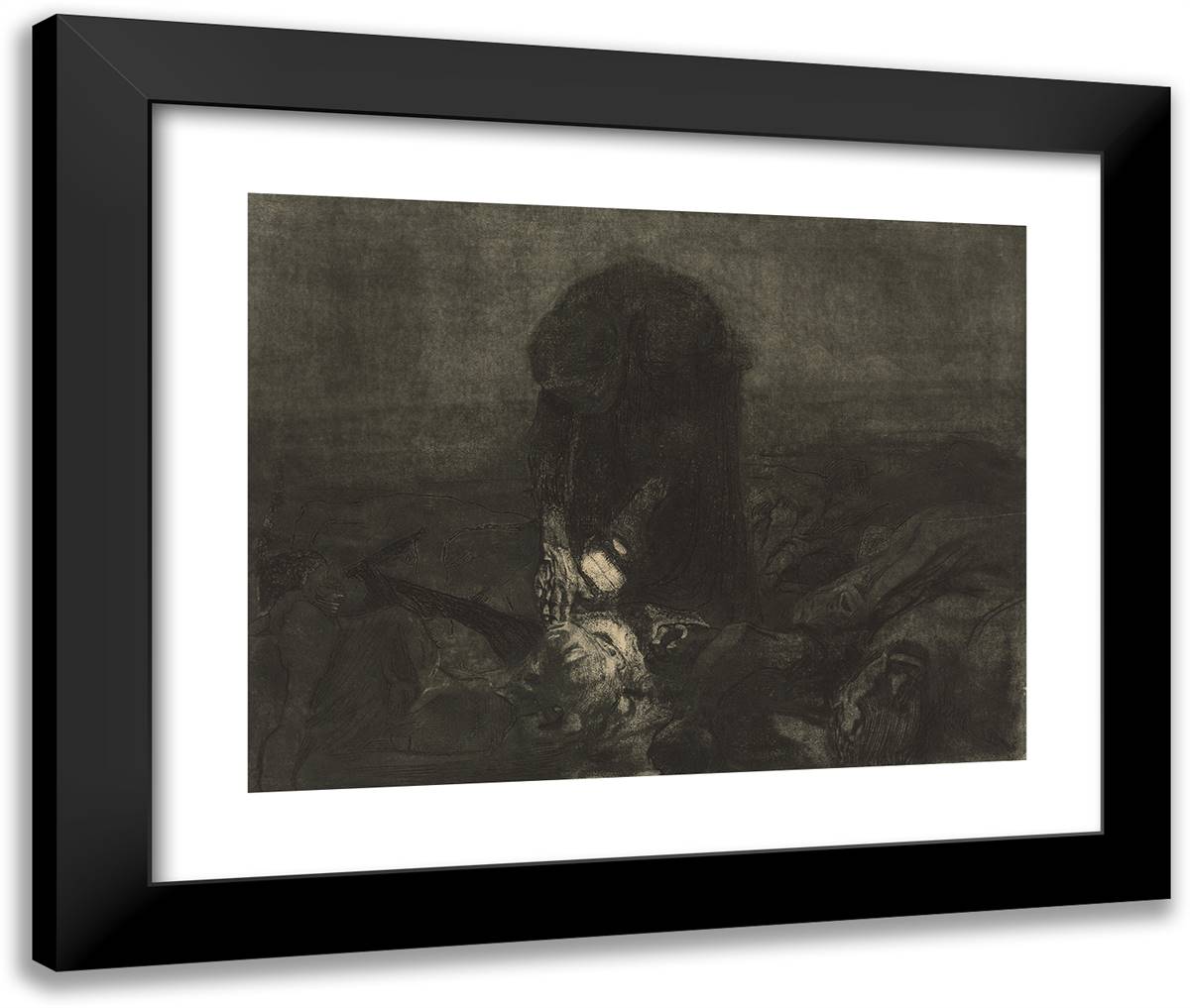 Battlefield 24x20 Black Modern Wood Framed Art Print Poster by Kollwitz, Kathe