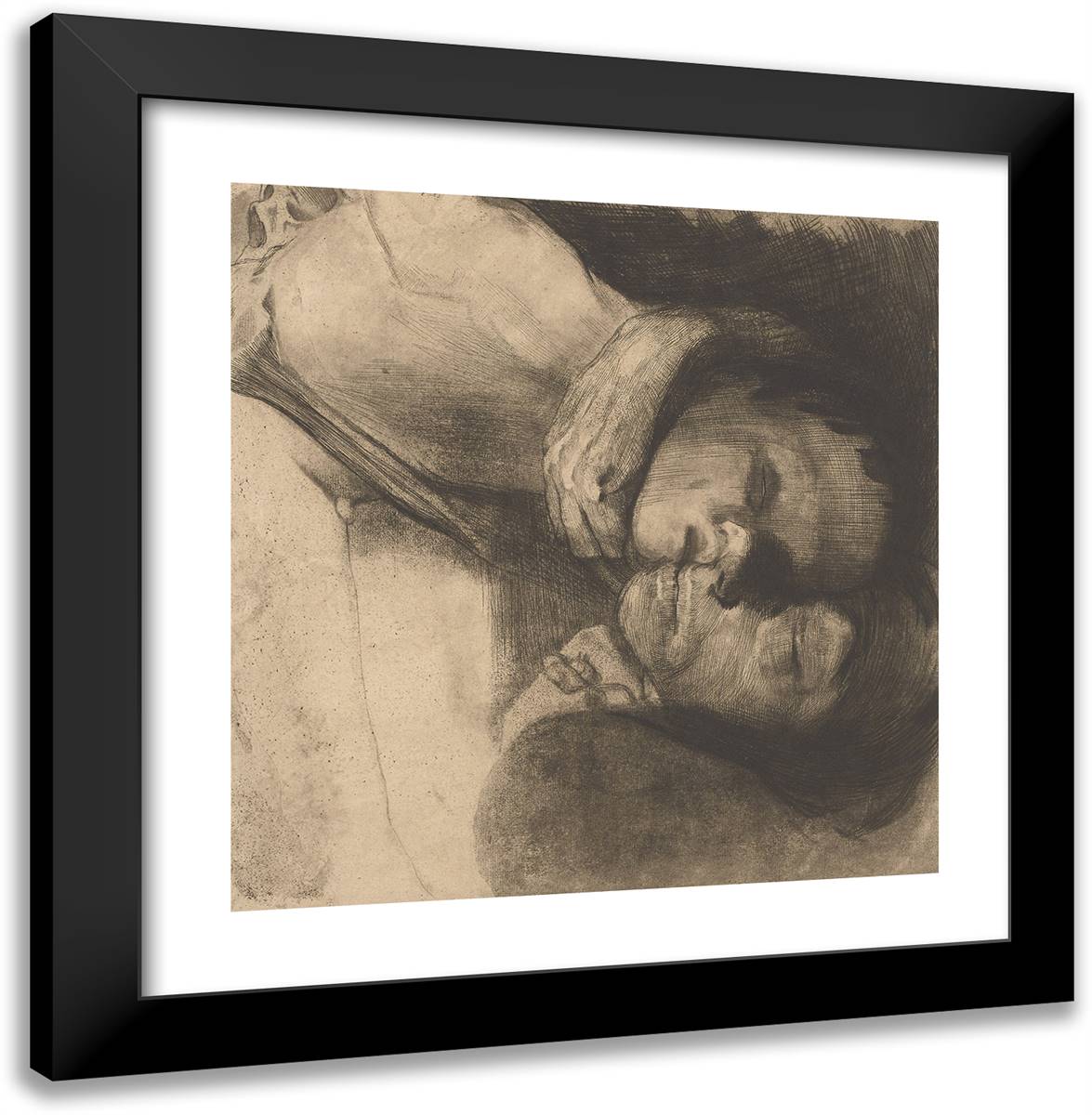 Death, Woman, and Child 20x20 Black Modern Wood Framed Art Print Poster by Kollwitz, Kathe