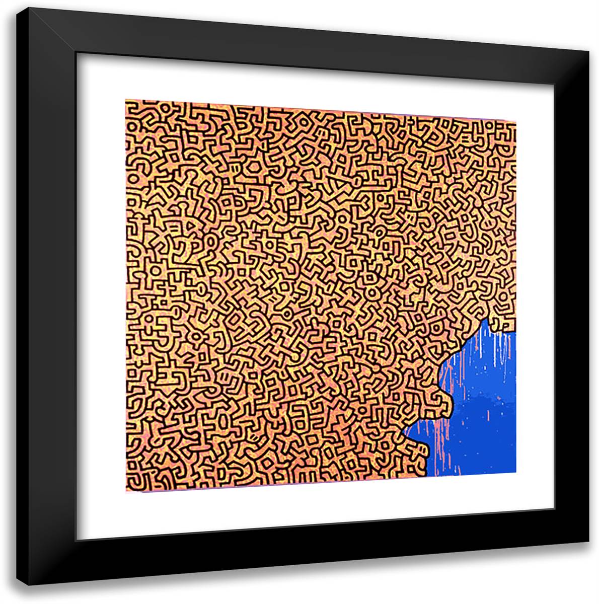 Brazil 20x20 Black Modern Wood Framed Art Print Poster by Haring, Keith