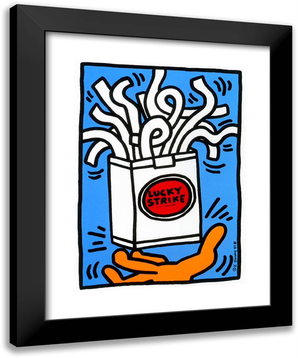Lucky Strike 19x24 Black Modern Wood Framed Art Print Poster by Haring, Keith