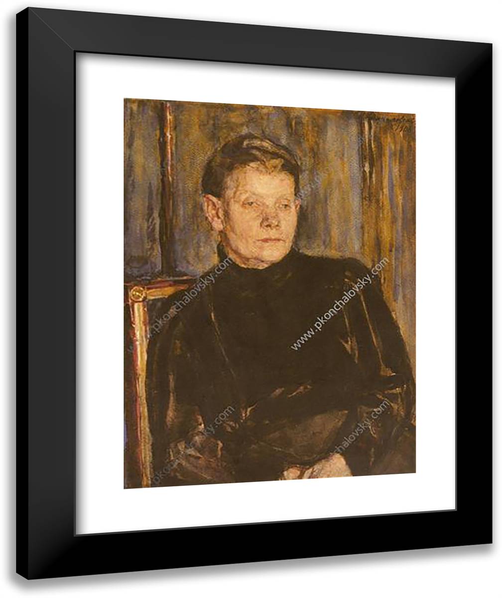 Portrait of Akulina Maximovna Kopaneva 20x24 Black Modern Wood Framed Art Print Poster by Konchalovsky, Piotr