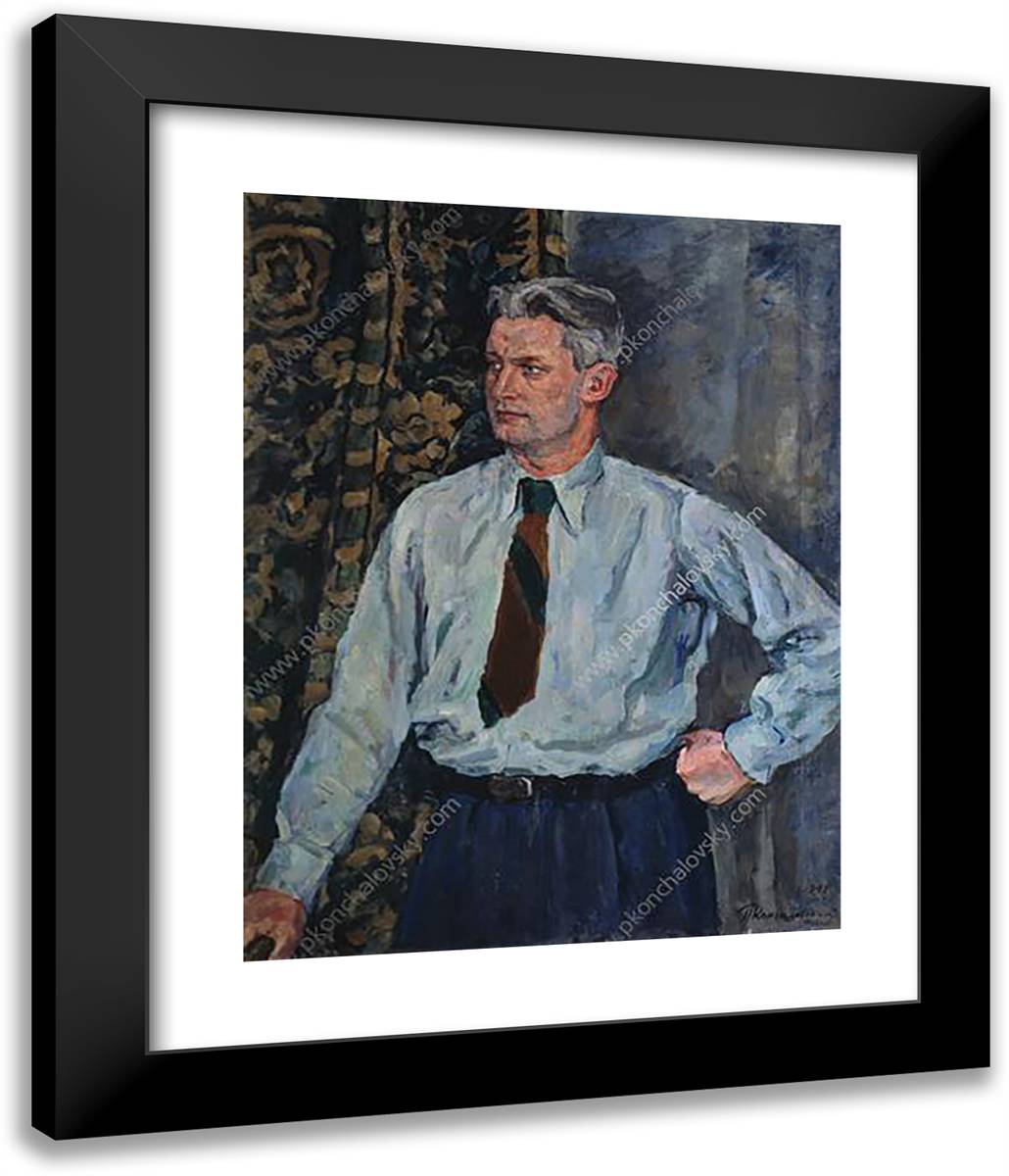 Portrait of Alexander Alexandrovich Fadeyev 20x24 Black Modern Wood Framed Art Print Poster by Konchalovsky, Piotr