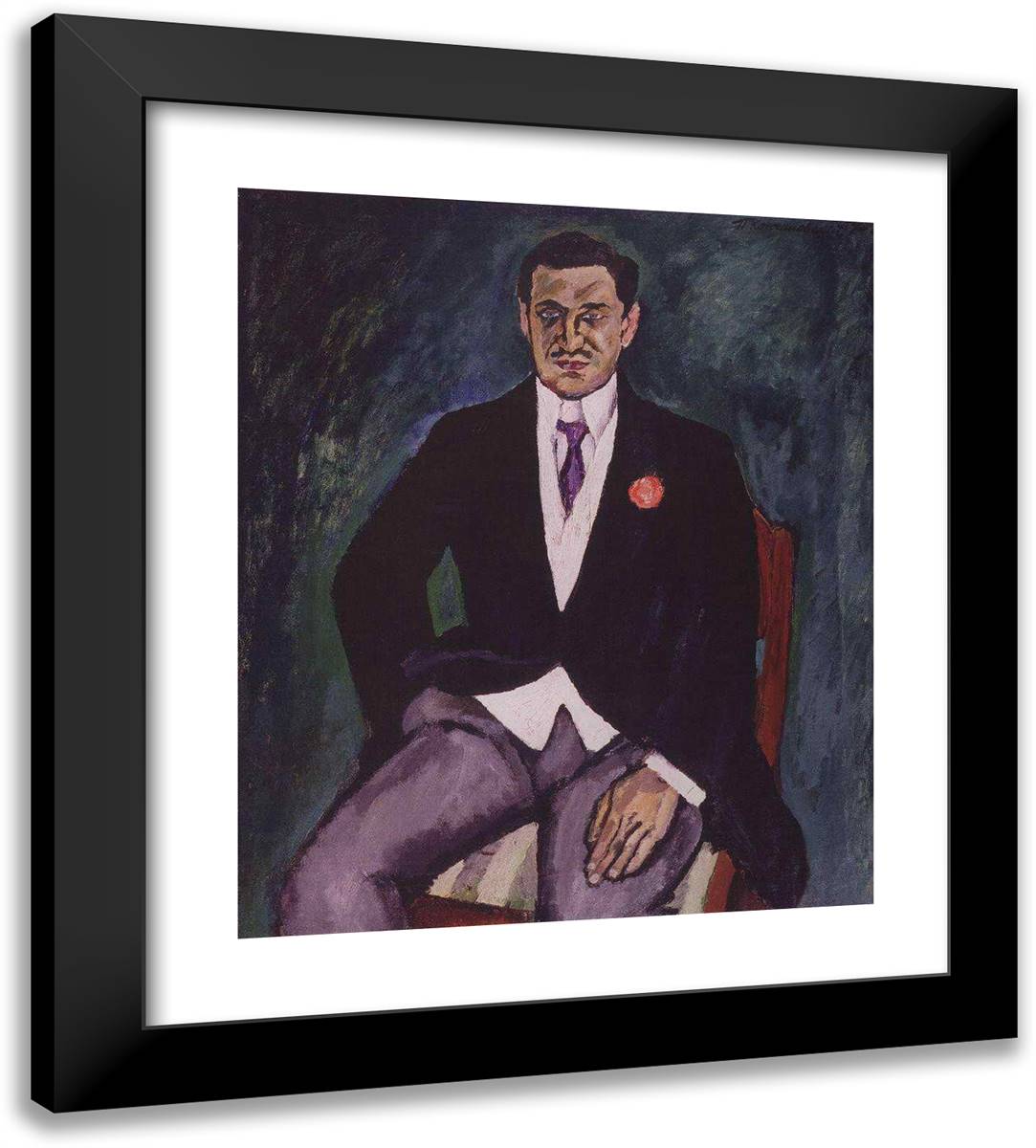 Portrait of Baron K. Rausch Von Traubenberg 20x22 Black Modern Wood Framed Art Print Poster by Konchalovsky, Piotr