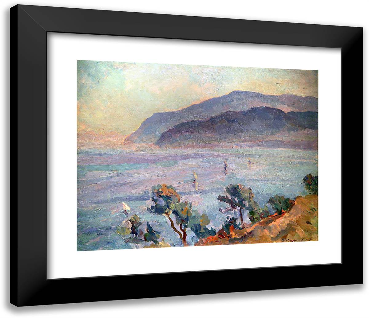 San - Angelo 23x20 Black Modern Wood Framed Art Print Poster by Konchalovsky, Piotr