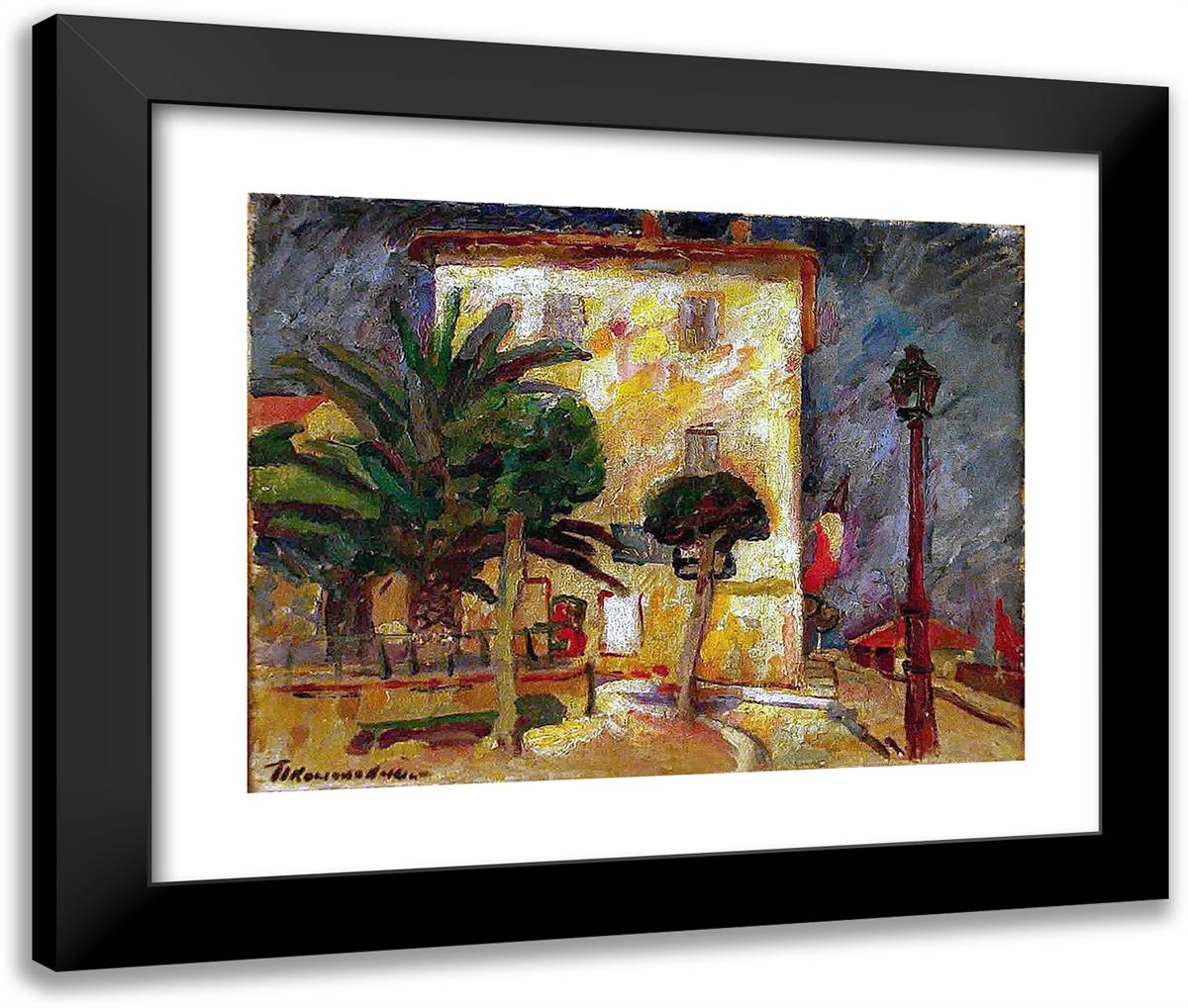 The Landscape. Coast of France. 24x20 Black Modern Wood Framed Art Print Poster by Konchalovsky, Piotr