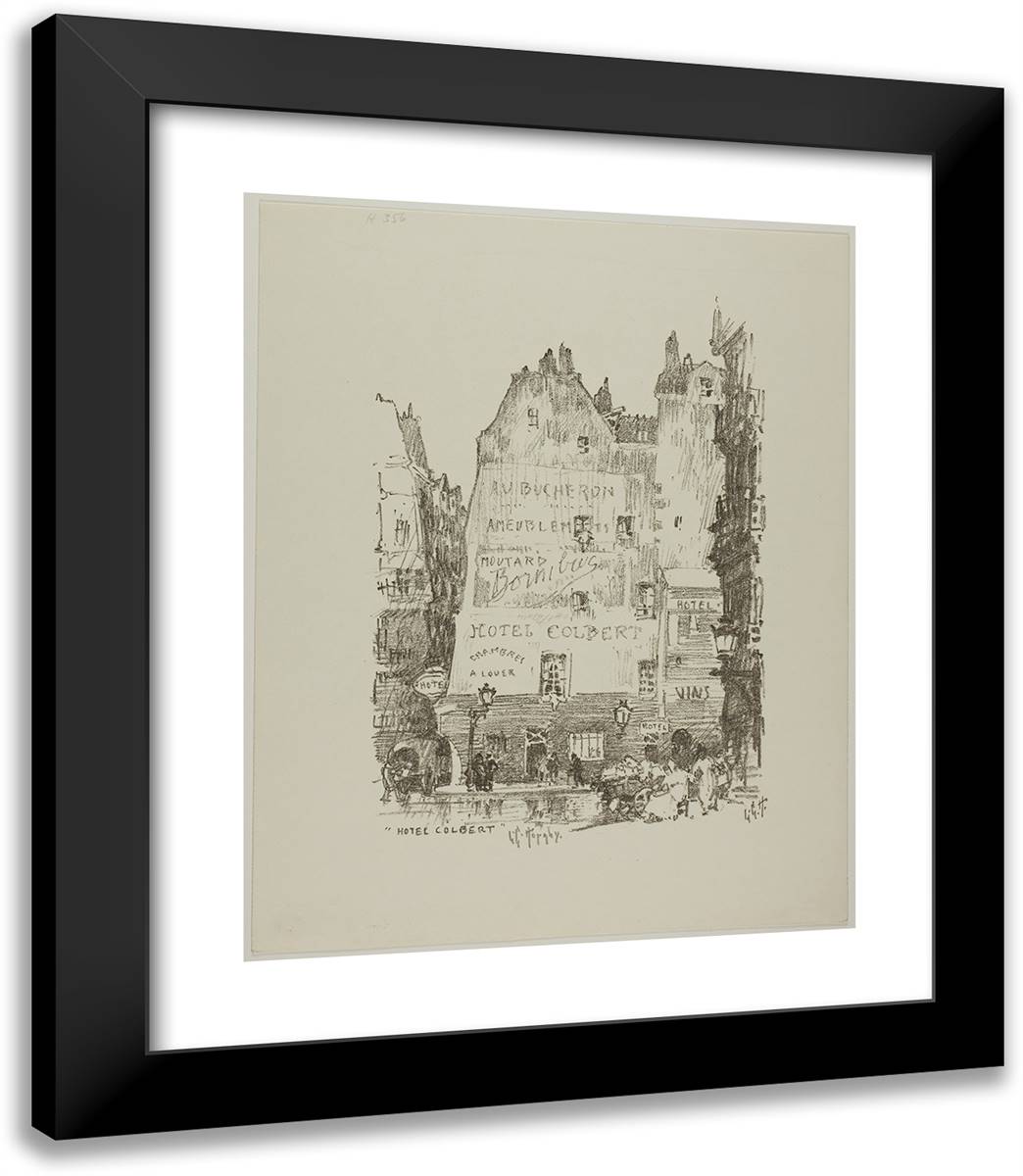 Hotel Colbert 20x23 Black Modern Wood Framed Art Print Poster by Hornby, Lester