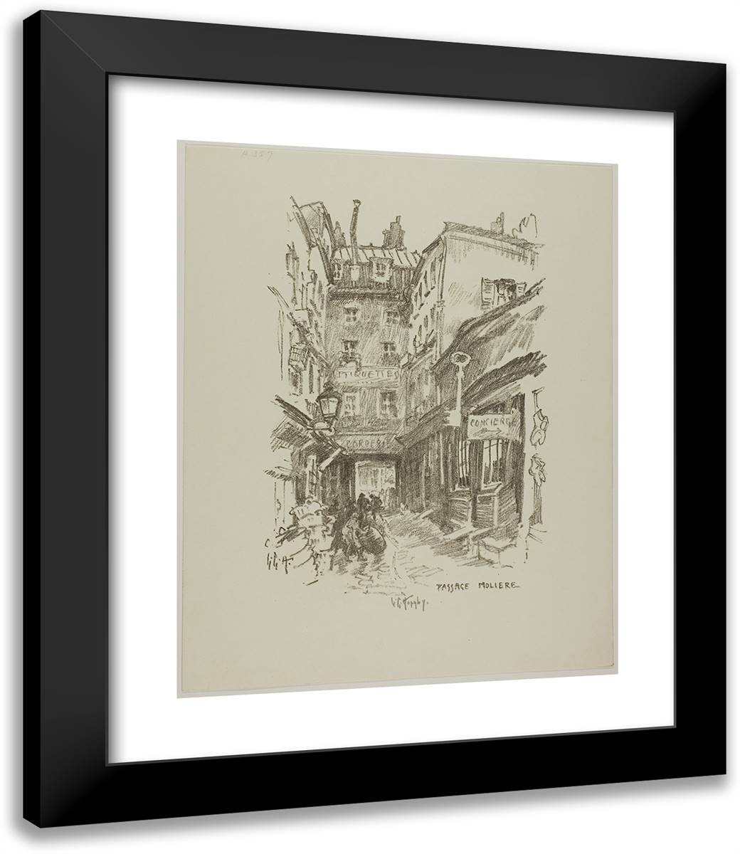 Passage Moliere 20x24 Black Modern Wood Framed Art Print Poster by Hornby, Lester