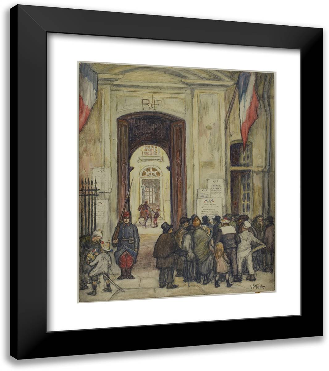 Reports from the Front 20x23 Black Modern Wood Framed Art Print Poster by Hornby, Lester