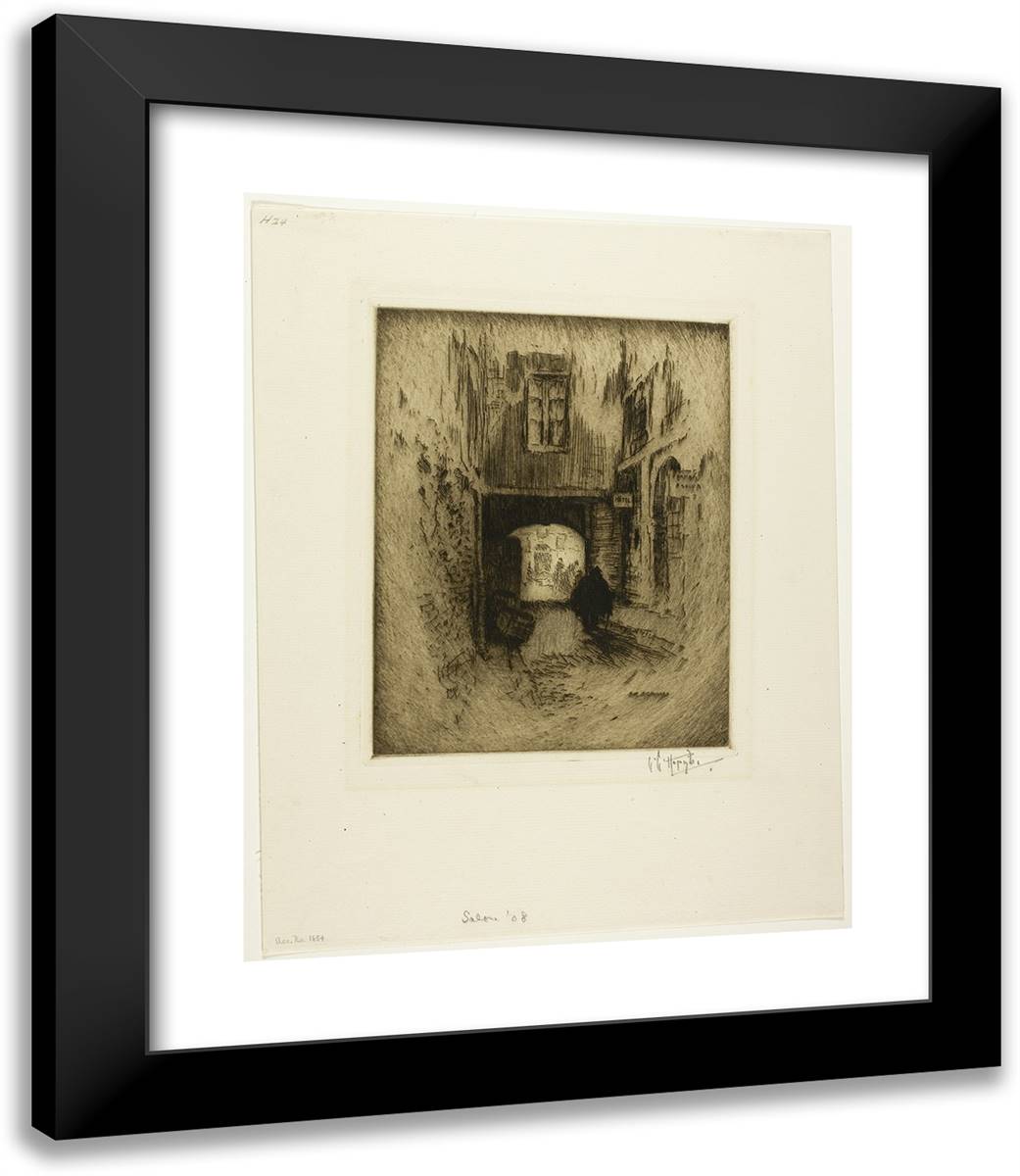 Rue Eginhard 20x23 Black Modern Wood Framed Art Print Poster by Hornby, Lester