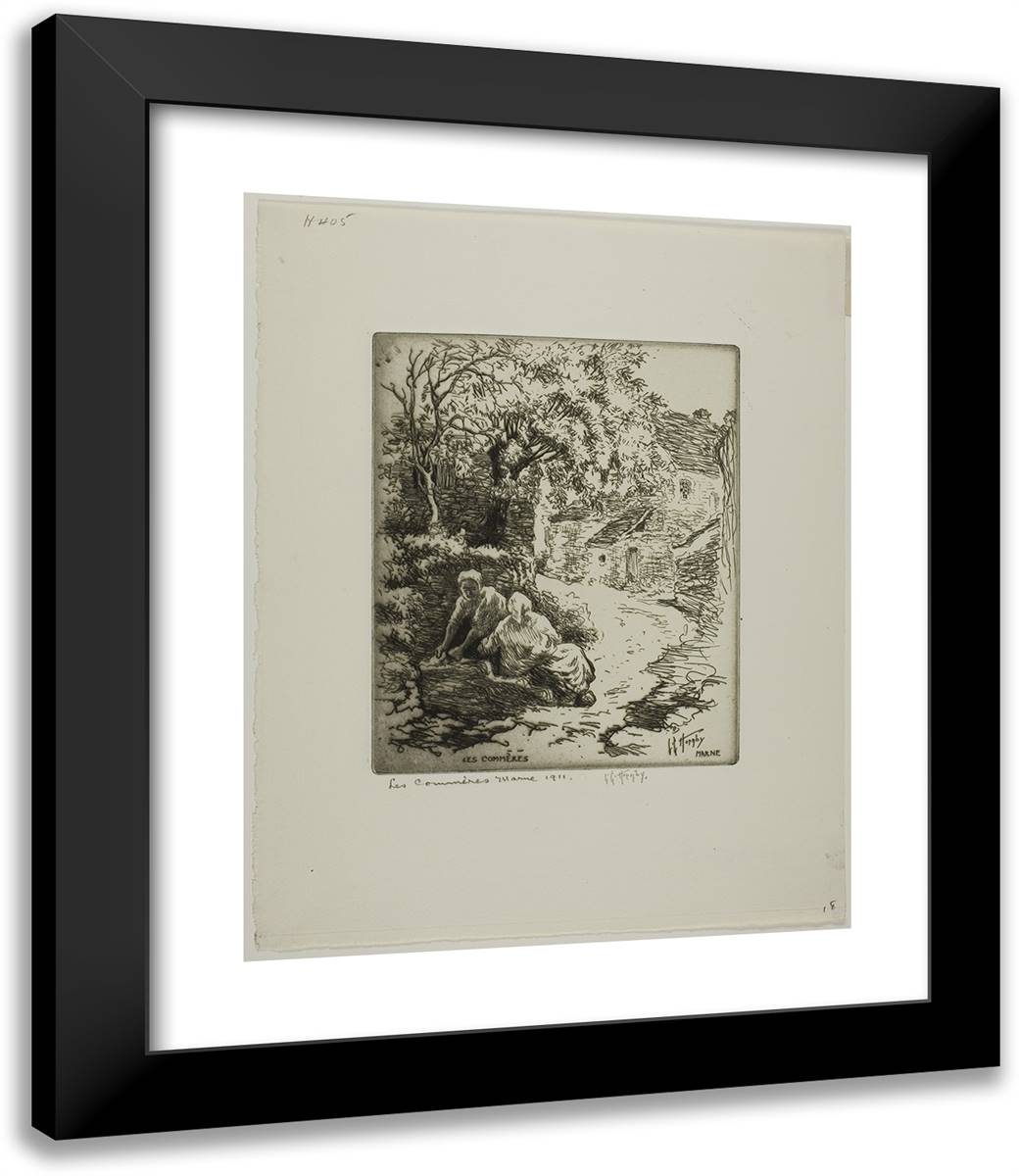 The Gossips - Marne 20x24 Black Modern Wood Framed Art Print Poster by Hornby, Lester