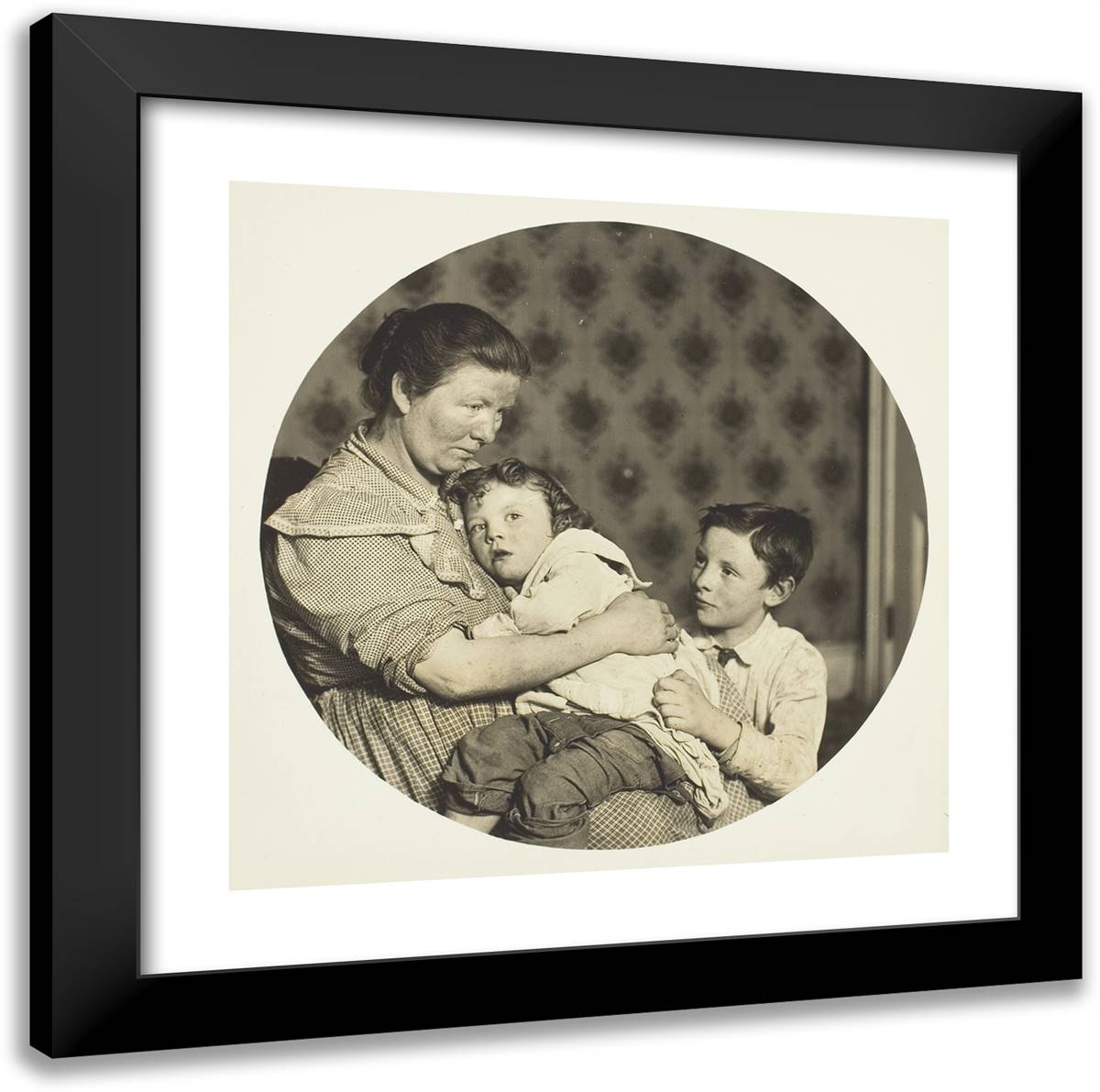 A Madonna of the Tenements 20x20 Black Modern Wood Framed Art Print Poster by Hine, Lewis Wickes