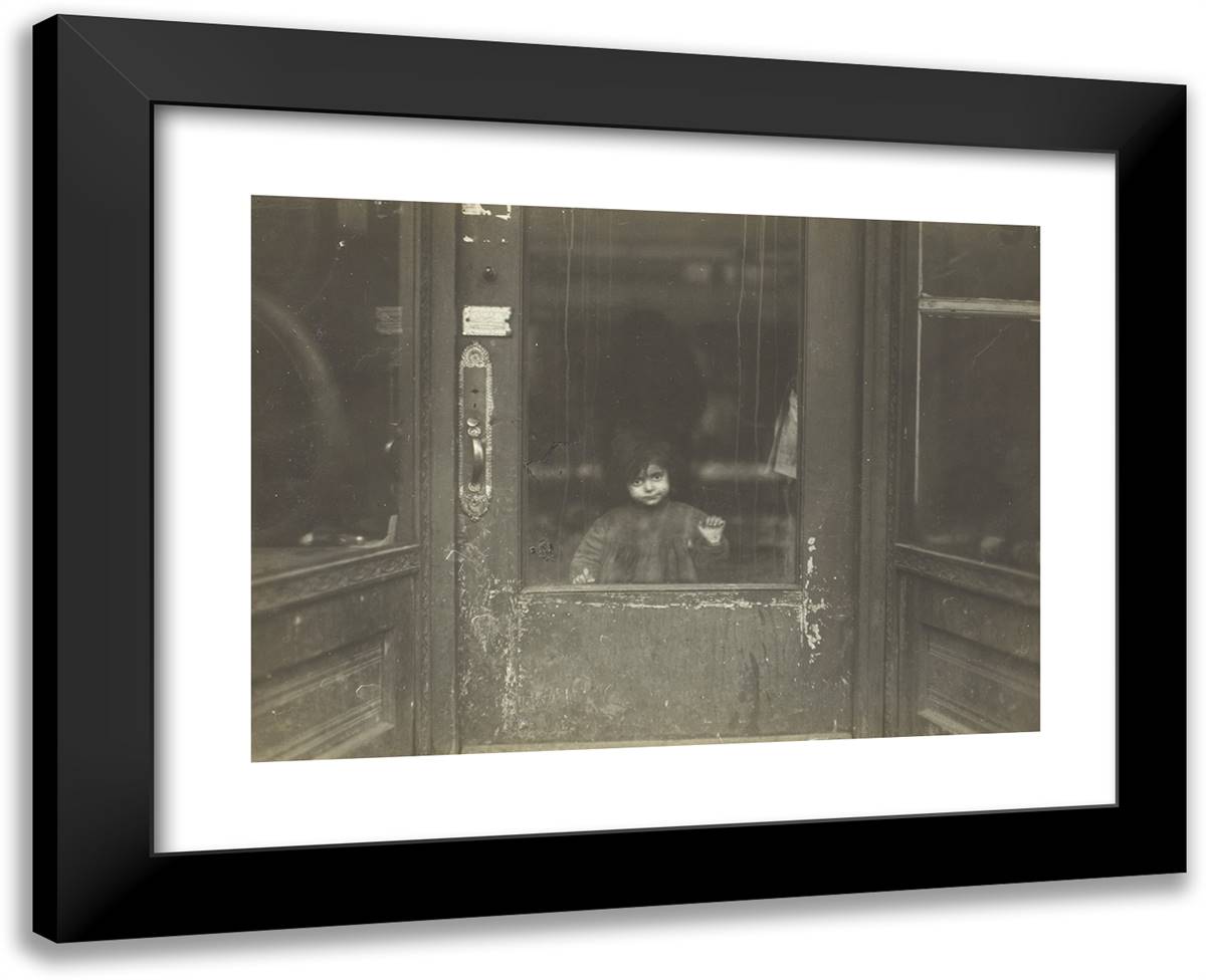 Chicago Slums 24x19 Black Modern Wood Framed Art Print Poster by Hine, Lewis Wickes