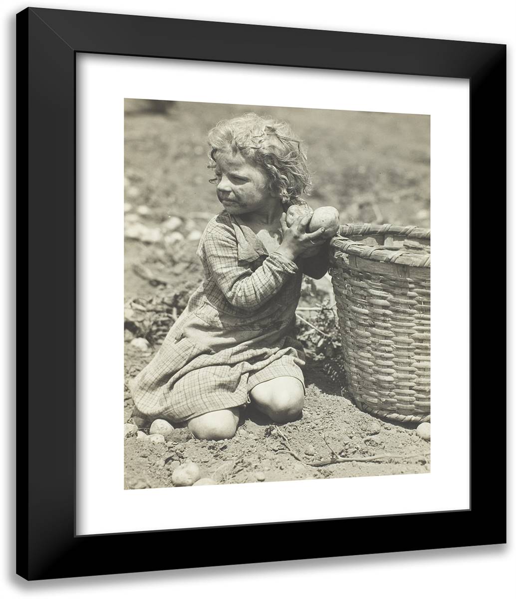 Child Labor on the Farm 20x24 Black Modern Wood Framed Art Print Poster by Hine, Lewis Wickes