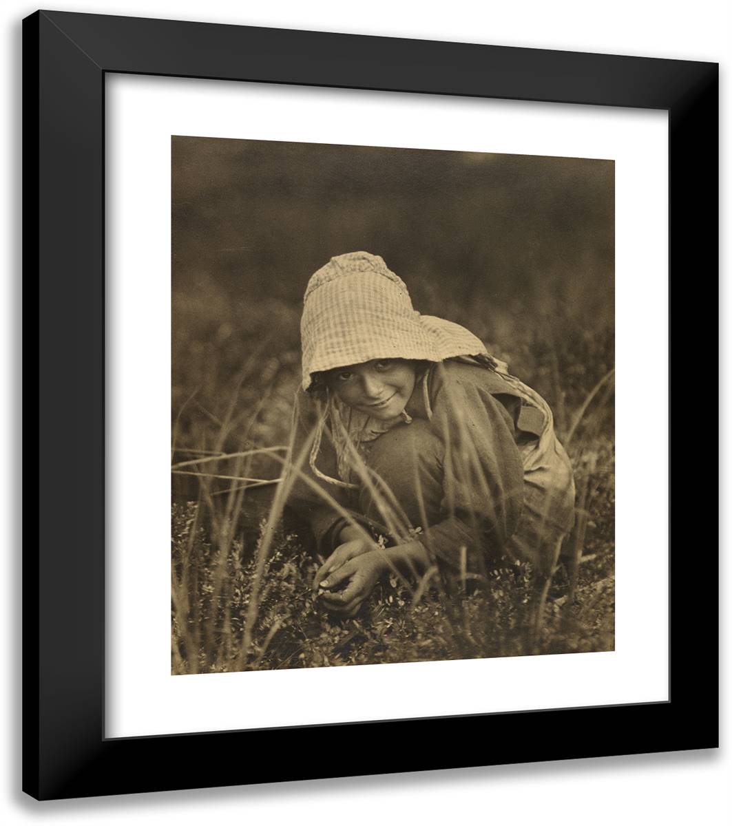 Cranberry Picker, New Jersey 20x23 Black Modern Wood Framed Art Print Poster by Hine, Lewis Wickes
