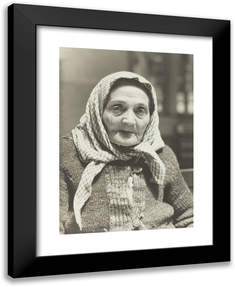 Jewish Grandmother, Ellis Island 19x24 Black Modern Wood Framed Art Print Poster by Hine, Lewis Wickes
