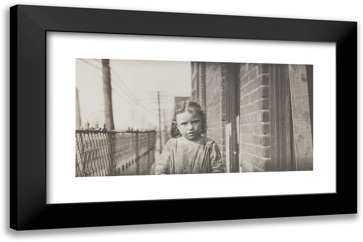 Lilie Stainers, 7 Years Old. Atlanta, Georgia 24x16 Black Modern Wood Framed Art Print Poster by Hine, Lewis Wickes