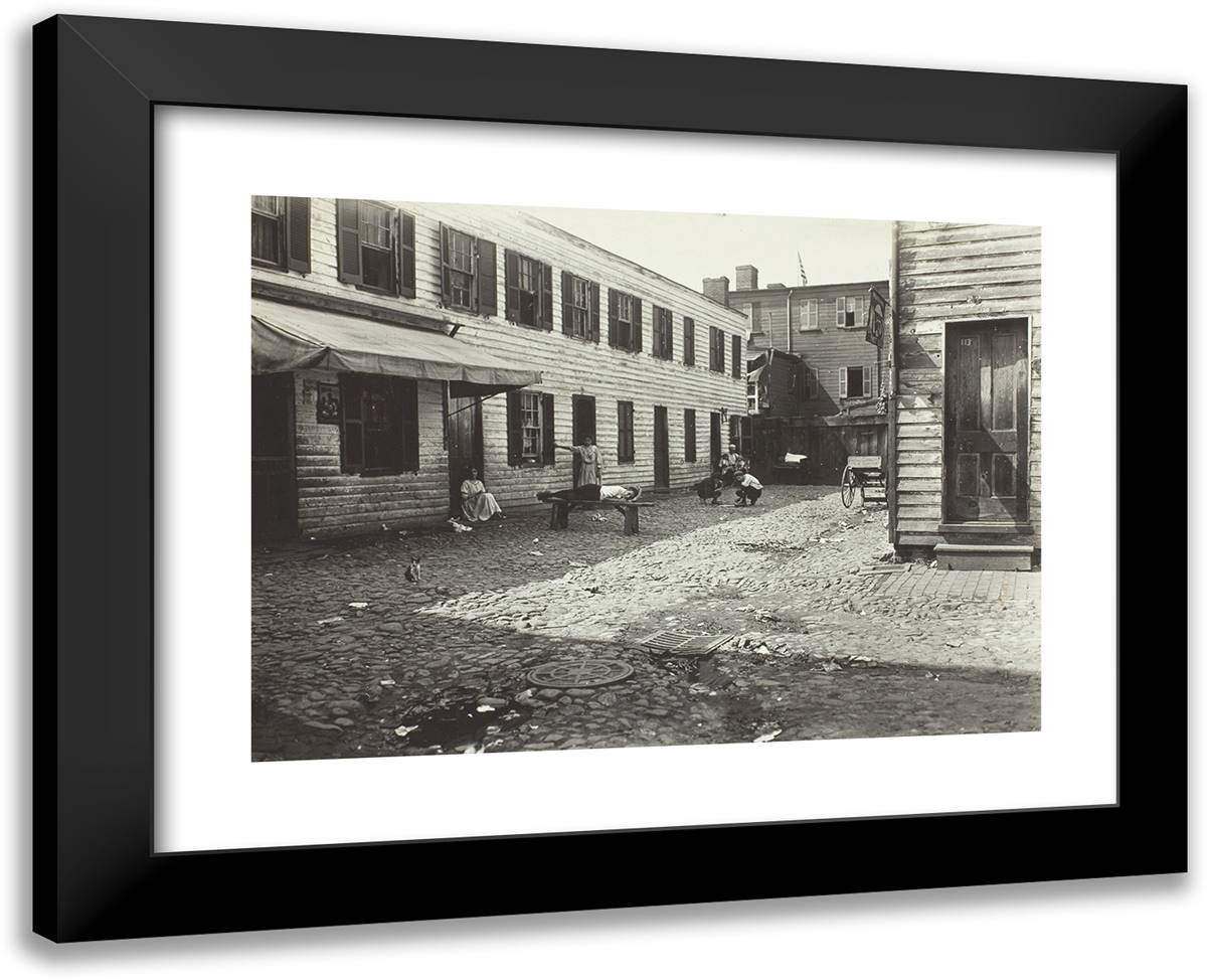 Negro Alley Housing Whites, Washington, D.C. 24x19 Black Modern Wood Framed Art Print Poster by Hine, Lewis Wickes