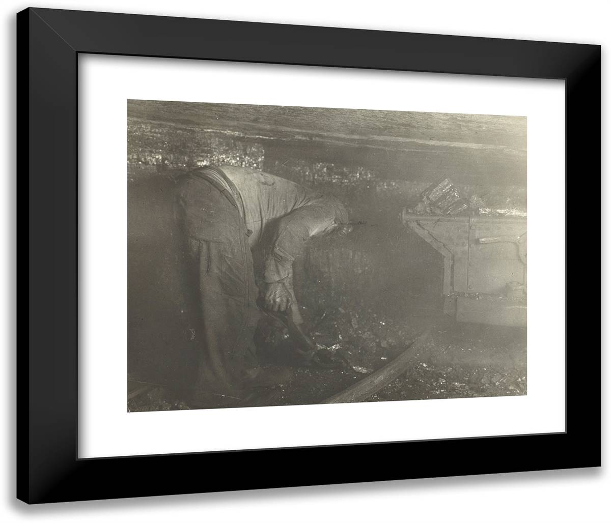 Pennsylvania Coal Mine 24x20 Black Modern Wood Framed Art Print Poster by Hine, Lewis Wickes