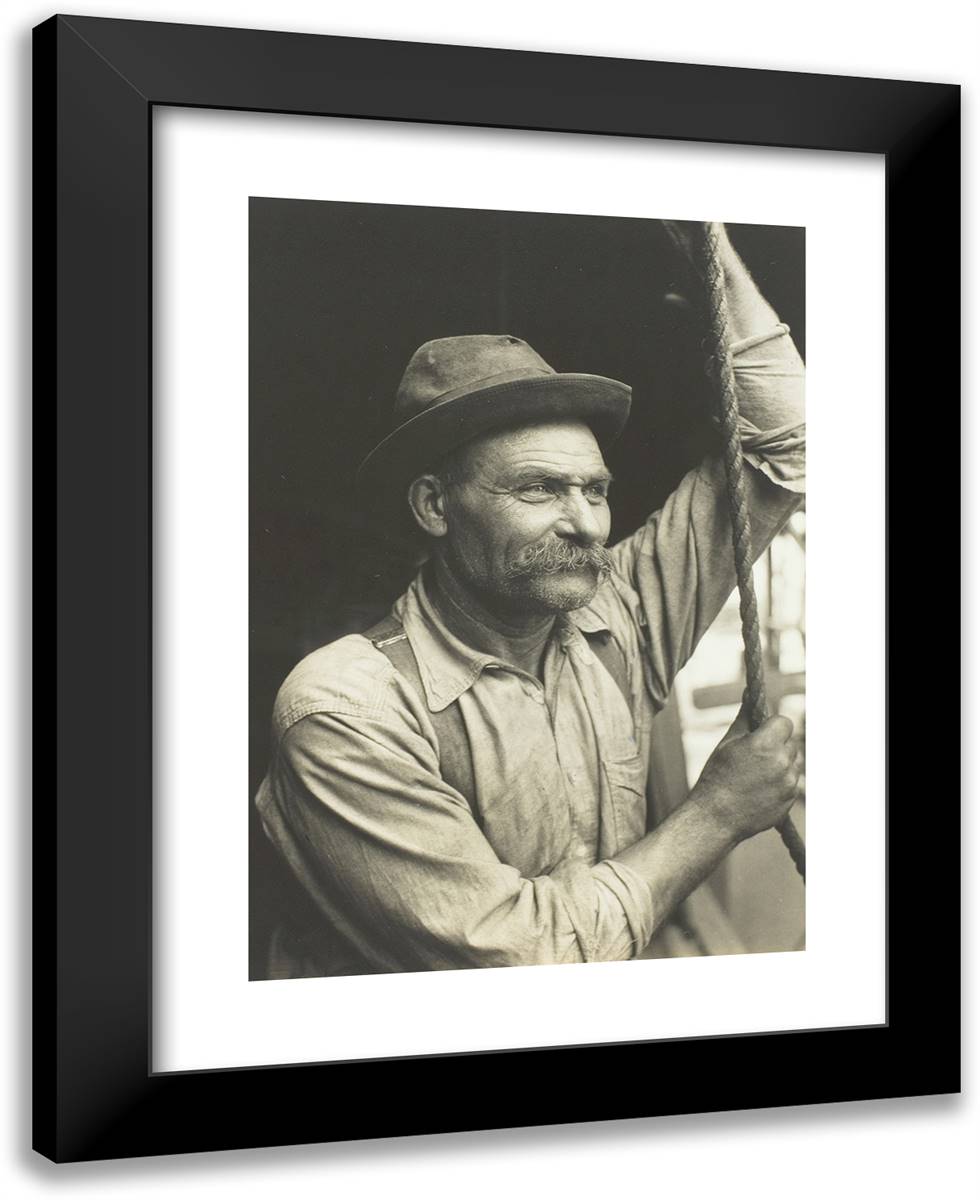 Untitled (Workman) 19x24 Black Modern Wood Framed Art Print Poster by Hine, Lewis Wickes