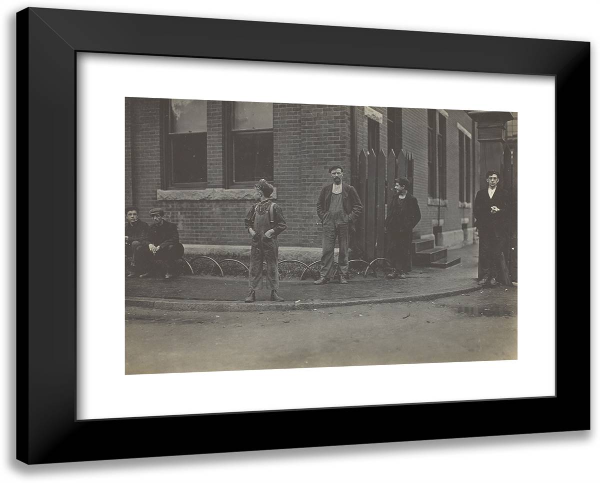 Warren, Rhode Island 24x19 Black Modern Wood Framed Art Print Poster by Hine, Lewis Wickes