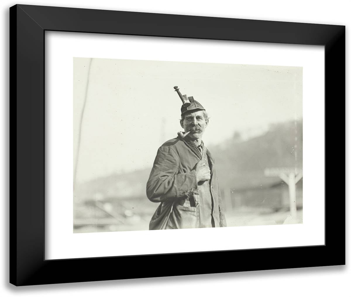 Welsh Coal Miner, West VIrginia Mine 24x20 Black Modern Wood Framed Art Print Poster by Hine, Lewis Wickes