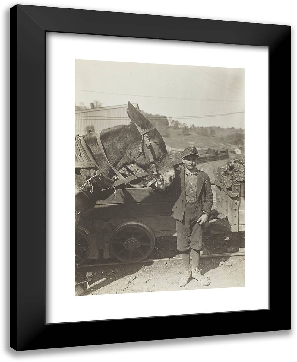 Young Driver in West VIrginia Coal Mine 19x24 Black Modern Wood Framed Art Print Poster by Hine, Lewis Wickes
