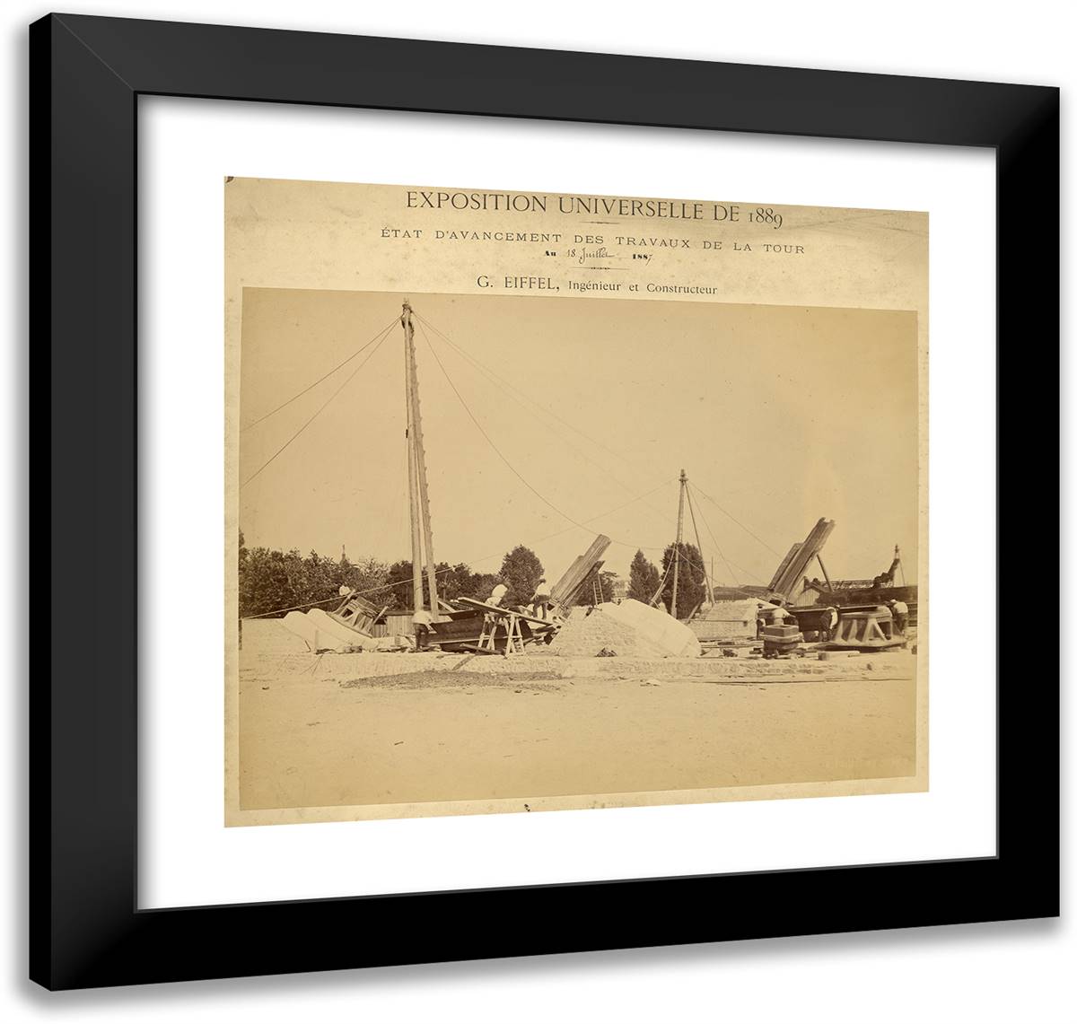 Pier No 1 21x20 Black Modern Wood Framed Art Print Poster by Durandelle, Louis