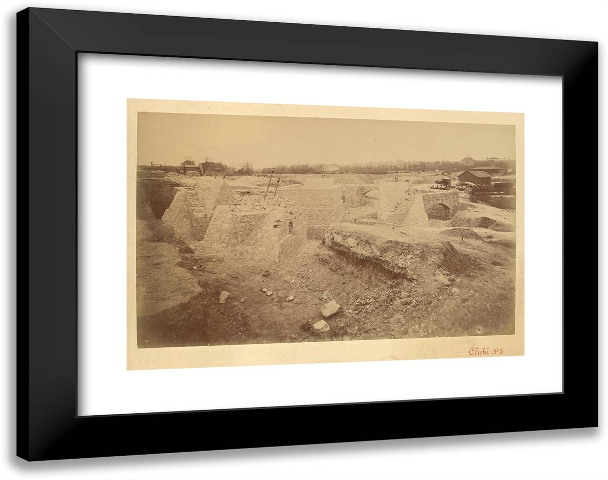 Pier No. 2, from the Back 24x19 Black Modern Wood Framed Art Print Poster by Durandelle, Louis