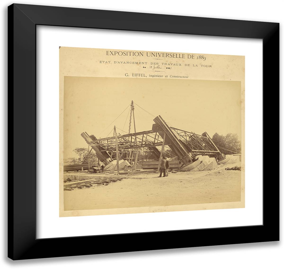 Pier No. 4 21x20 Black Modern Wood Framed Art Print Poster by Durandelle, Louis